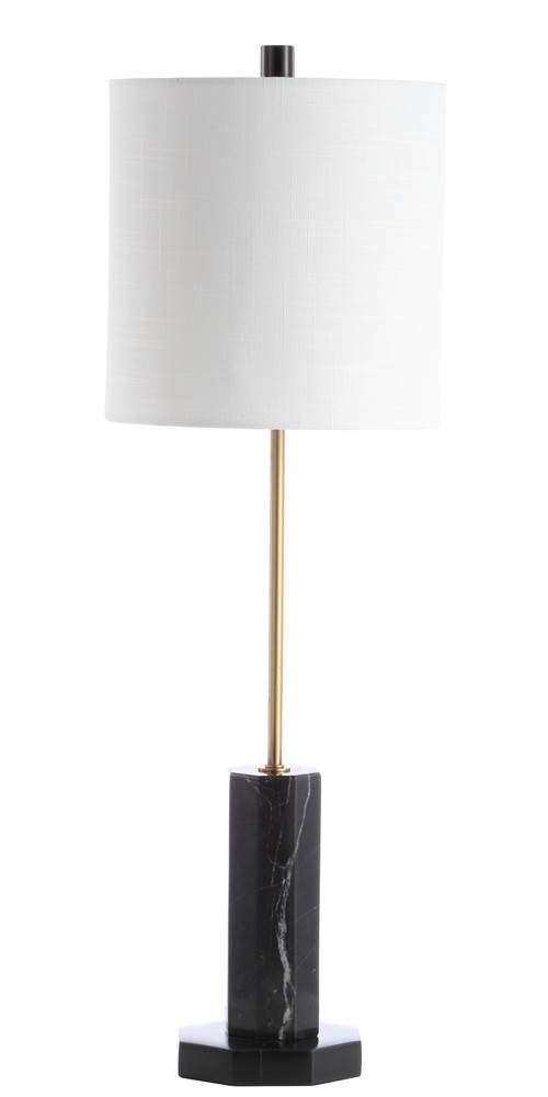 SAFAVIEH Zackary Modern Black & Brass Gold 31-inch LED Table Lamp for Bedroom, Living Room & Home Office - Nightstand Desk Light with Included LED Bulb - Perfect for Reading, Working & Ambient Lighting