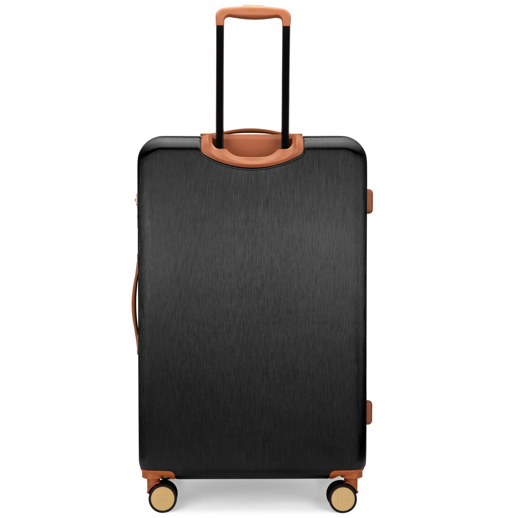 Badgley Mischka Grace 3-Piece Expandable Polycarbonate ABS Vintage Luggage Set in Black - Perfect for Air Travel, Business Trips & Weekend Getaways