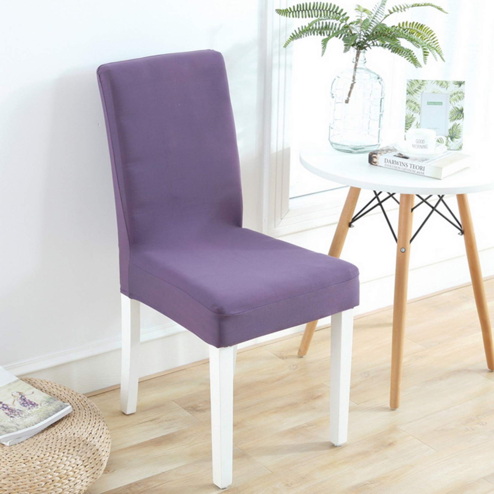 KKONION 5-Piece Stretchable Dining Chair Covers - Solid Color Dust-Proof Universal Slipcovers for Parson & Folding Chairs | Perfect for Home, Restaurant & Office Use
