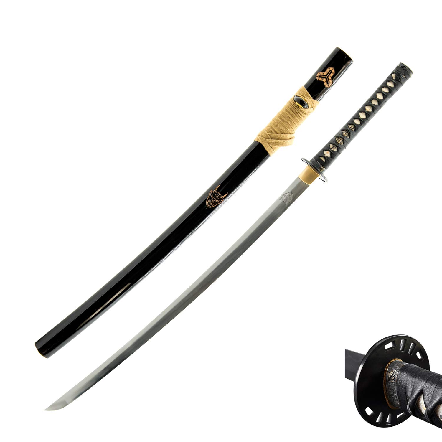 Authentic HMS Fully Functional Hattori Hanzo Iron Tsuba - Handcrafted Samurai Sword Guard for Cosplay, Martial Arts & Collectors