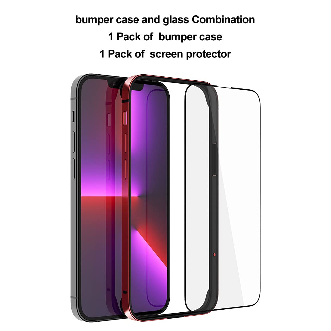 Slim Thin Phone Case for iPhone 13 Mini 5.4 Inch - Metal Bumper with Soft TPU Inner Shell | No Signal Interference | Wireless Charging Compatible | Shockproof Protective Cover | Perfect for Daily Use, Work & Travel (Red)