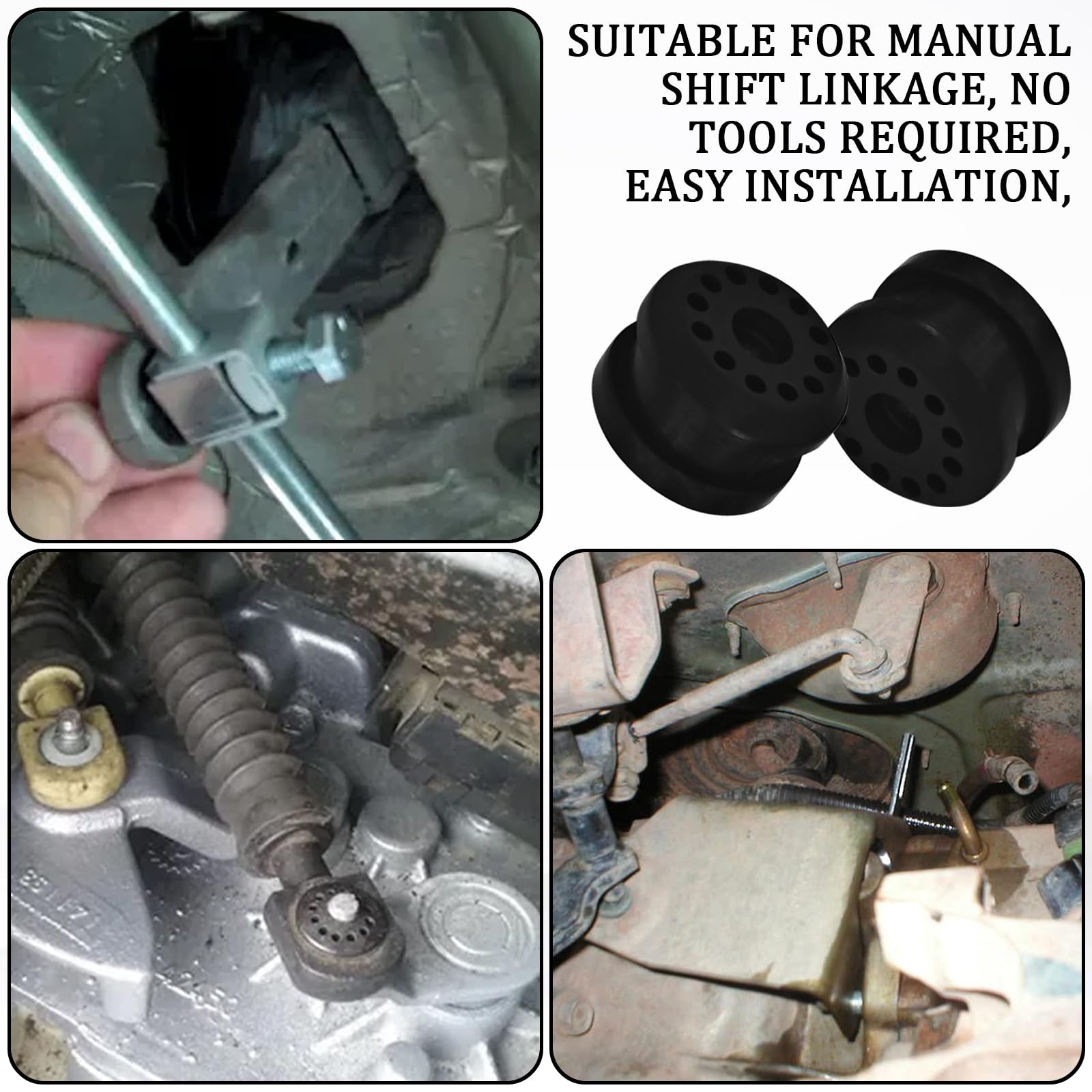 2PCS Transfer Case Shift Linkage Bushing Kit with 2 E-Clips - OEM#68078974AA 68078975AA Replacement for Dodge Ram 1500 2500 3500 - Fix Loose Shifting & Improve Gear Performance for Off-Road & Towing