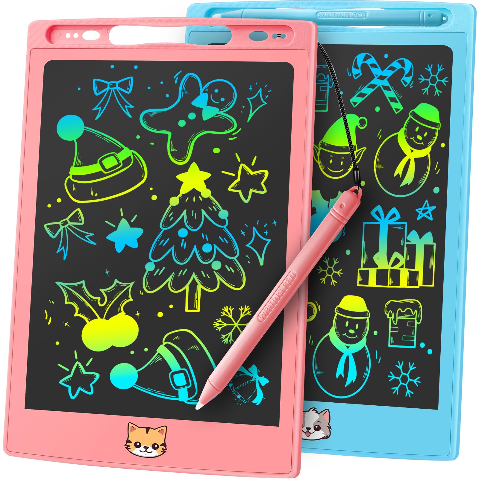 2 Pack LCD Writing Tablet for Kids - Colorful Doodle Drawing Board, Erasable Preschool Learning Toy for Boys & Girls Ages 3-8 - Perfect Birthday & Christmas Gift for Toddlers - Ideal for Home, Travel & Classroom Use