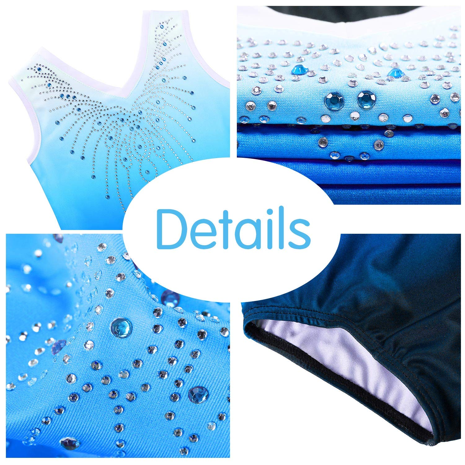 BAOHULU Girls Gymnastics Leotard - Shiny Diamond Ballet Dance Outfit - One Piece Performance Wear for Ballet, Gymnastics & Dance Competitions