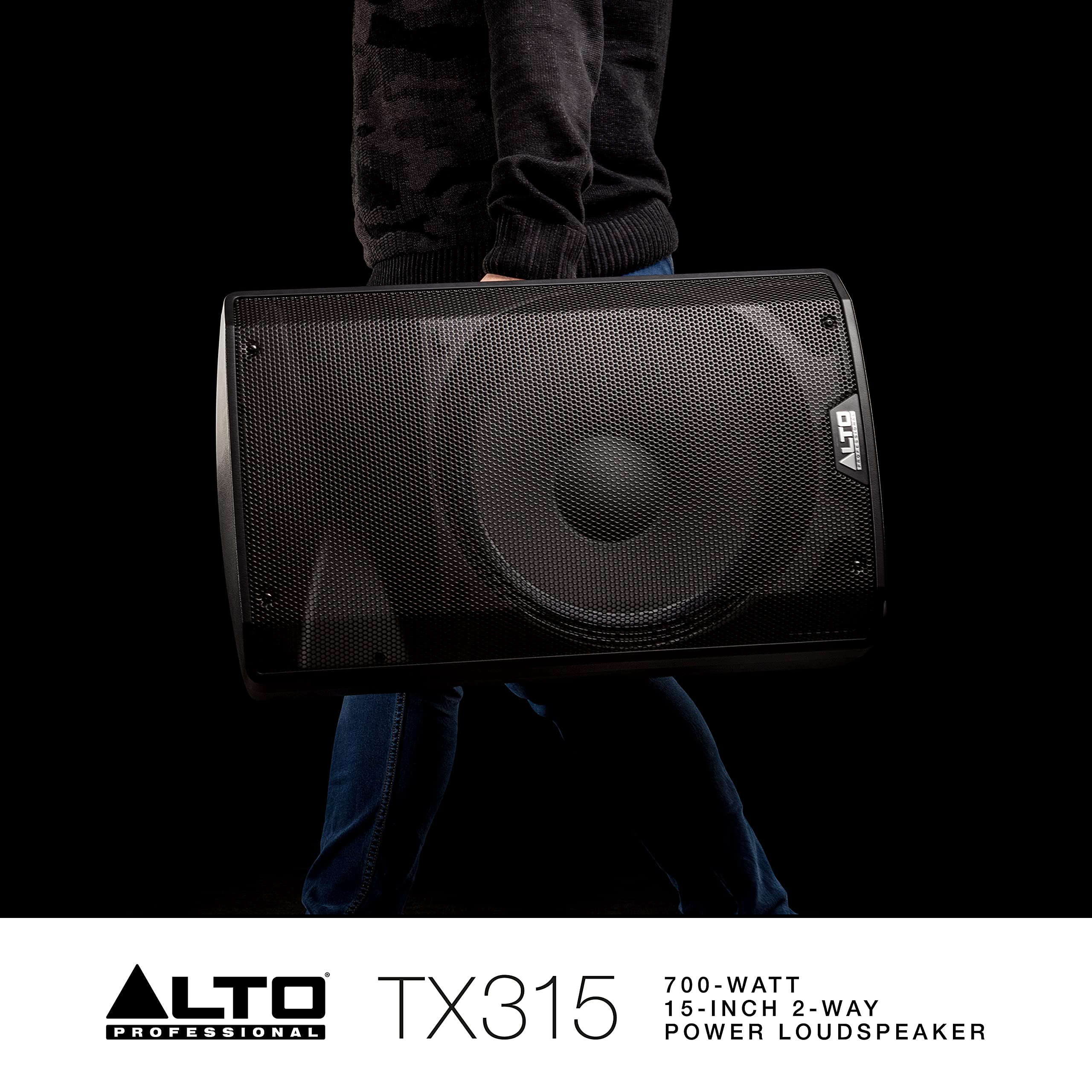 ALTO TX315 700W 15 Inch 2-Way Powered PA Speaker with Signal Limiting, Switchable Mic/Line Preamp & XLR Inputs/Outputs - Perfect for Live Performances, DJ Gigs, and Outdoor Events