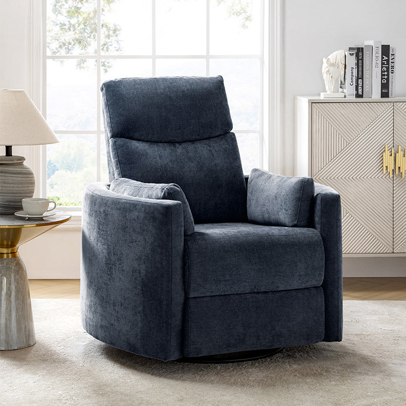 Monica Swivel Rocker Power Recliner Chair with Adjustable Headrest & Lumbar Support - Optional Removable Pillows - Perfect for Living Room, Home Theater & Relaxation