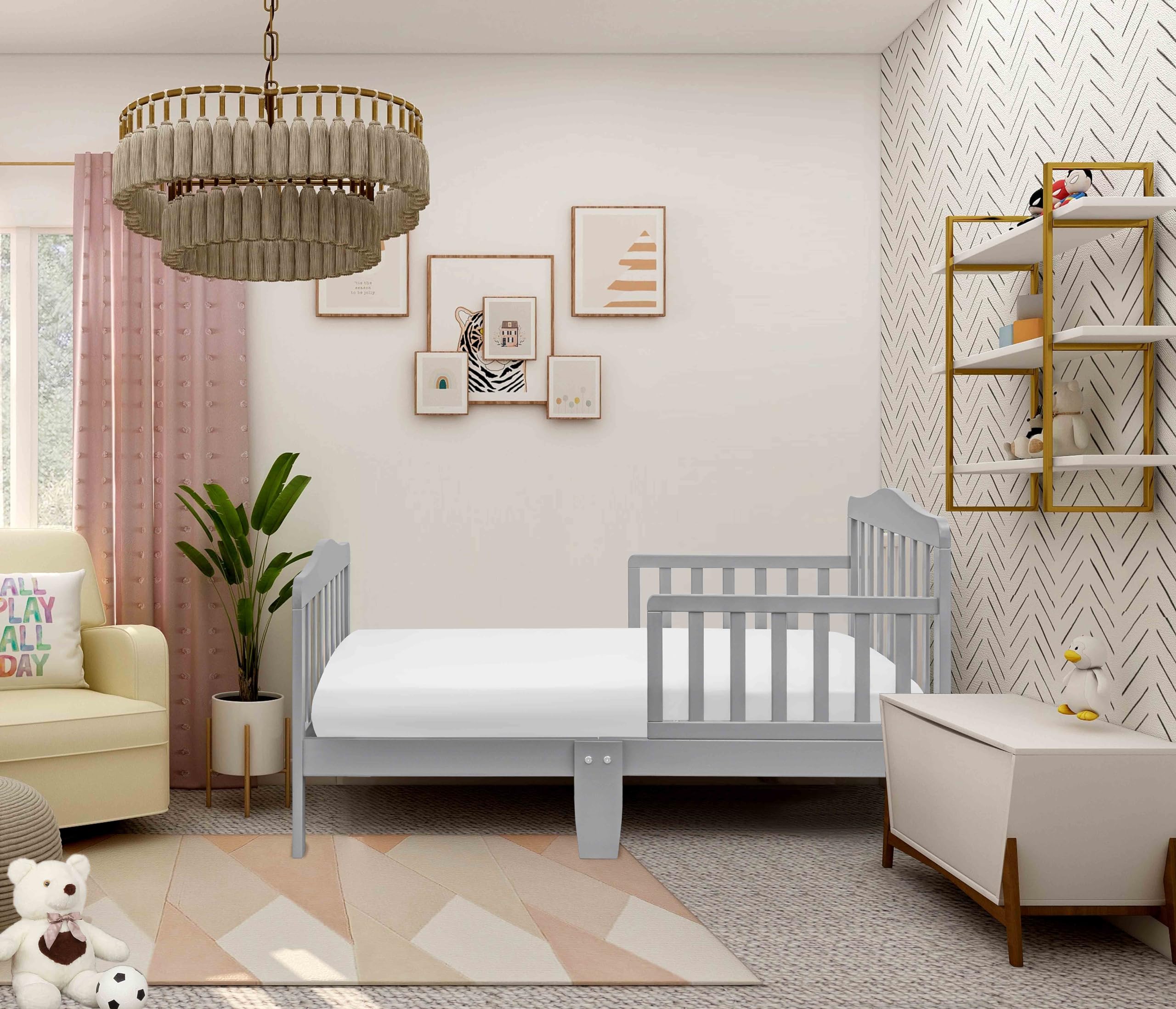 Lennox Florence Grey Toddler Bed 113028TP.3A - Safe & Stylish Transition Bed for Kids | Perfect for Nursery, Daycare & First Big Kid Room