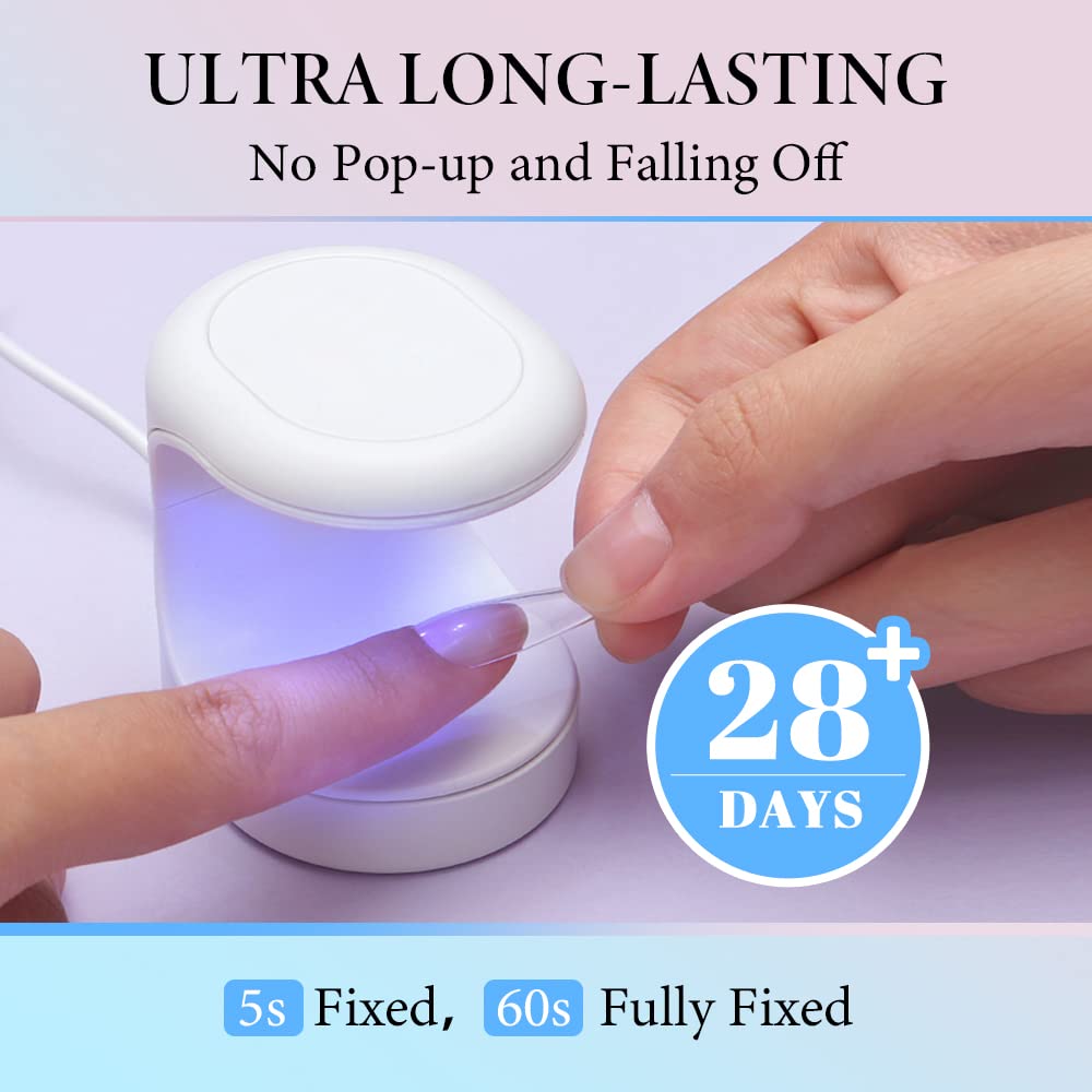 INFELING Professional Solid Gel Nail Glue - Long Lasting Super Strong Nail Adhesive for Press on Nails & Nail Tips Extensions (UV/LED Curing Required) - Perfect for Salon, Home Manicures & Nail Art Designs