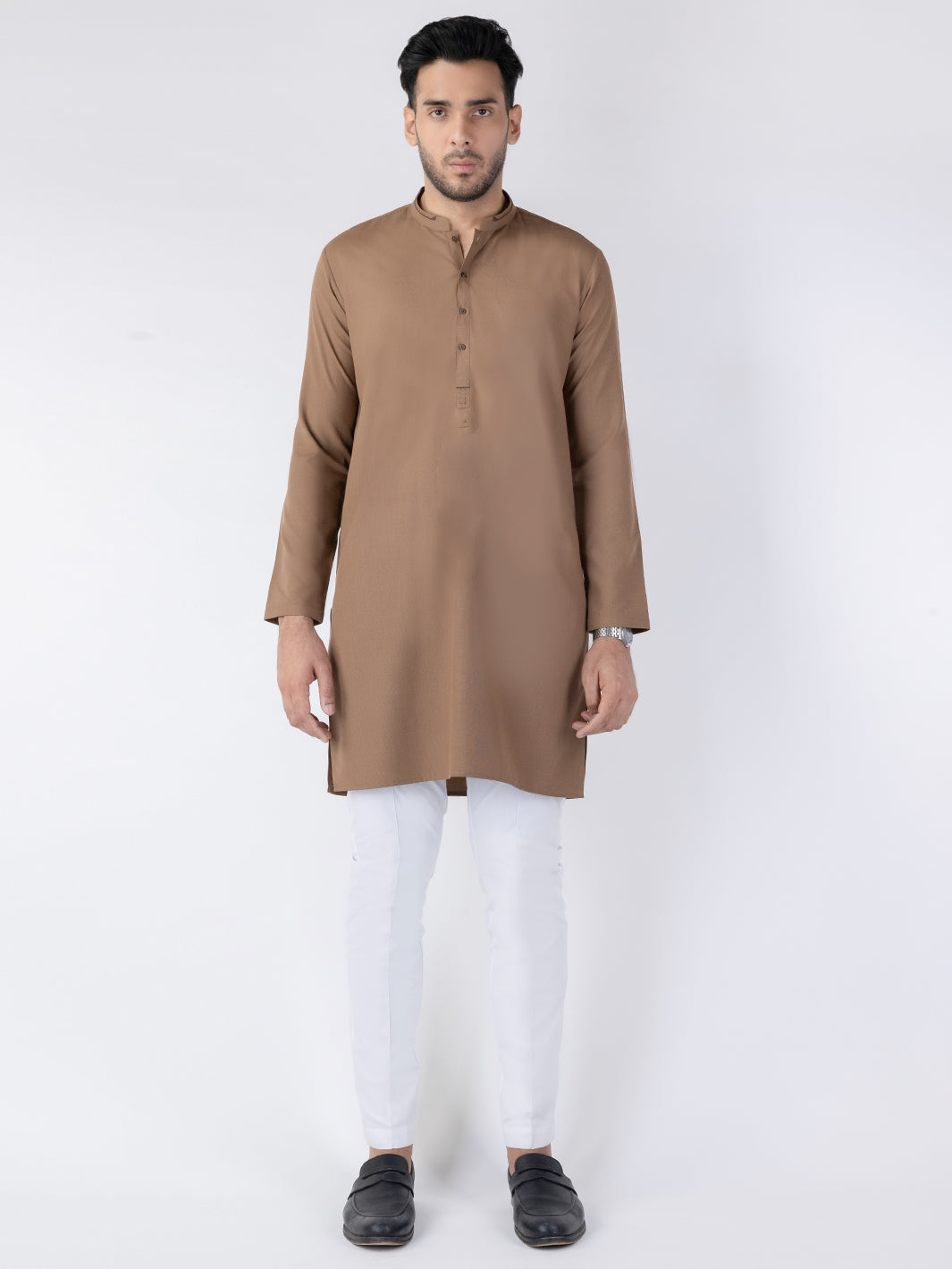 Stylish Blended Brown Kurta for Men & Women | Comfortable Cotton Ethnic Wear | Perfect for Festivals, Weddings & Casual Outings