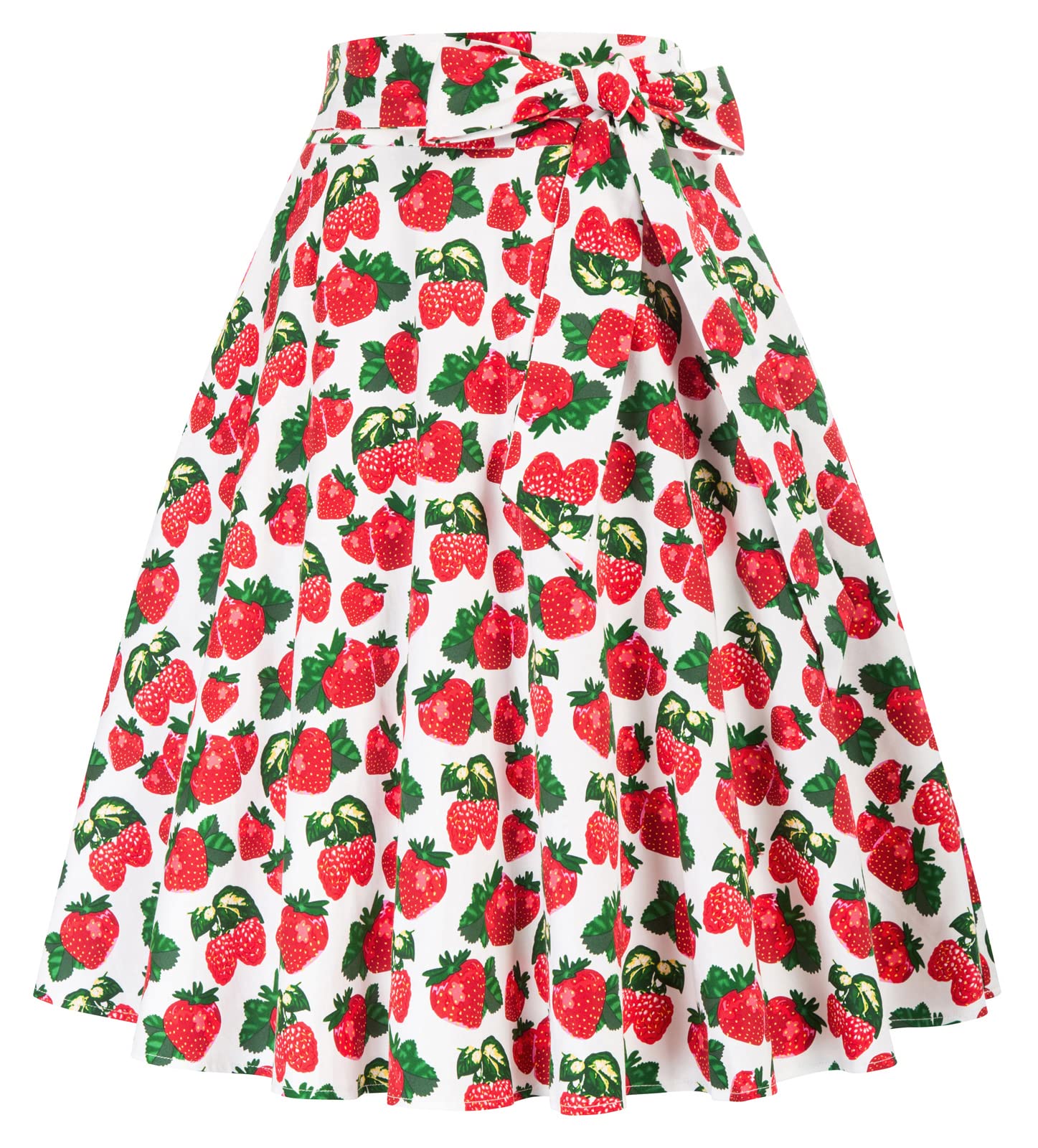 Belle Poque Women's High Waist A-Line Skirt with Pockets - Flared Midi Skater Skirt for Casual, Office & Party Wear