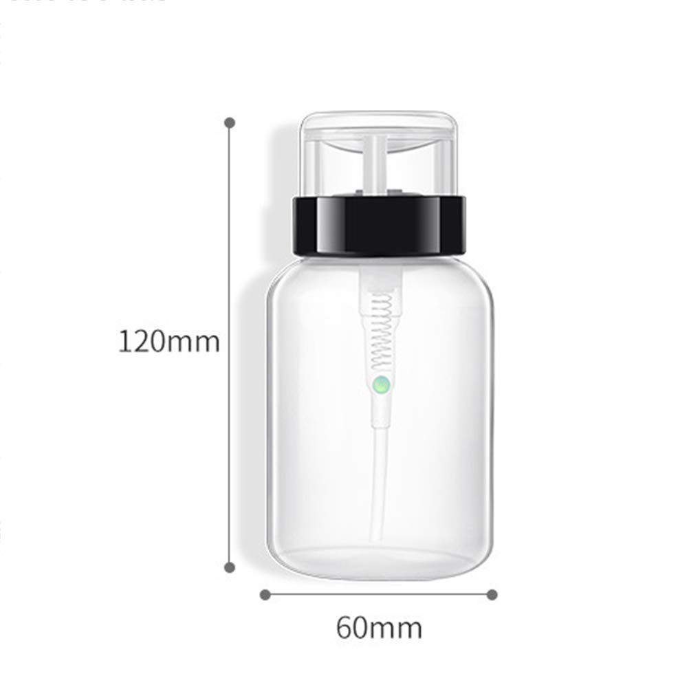2-Pack Clear Nail Polish Pump Dispenser Bottles - Travel-Sized Empty Nail Polish Remover Containers with Clamshell Design for DIY Nail Art, Makeup & Cosmetic Liquids | Perfect for Salons, Travel Kits & Home Organization