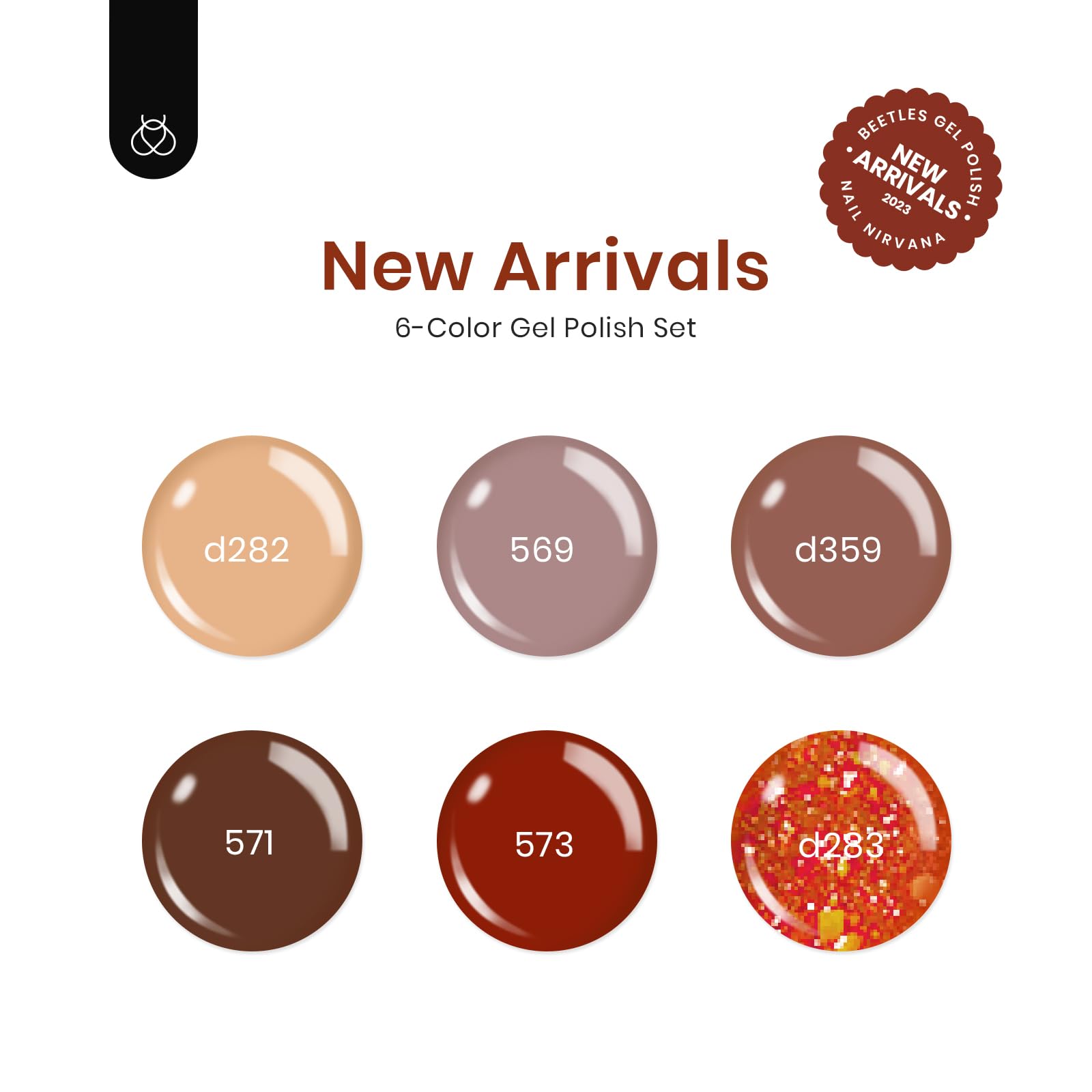 Beetles 6 Colors Gel Nail Polish Set - Fall Skin Tones for DIY Manicure at Home