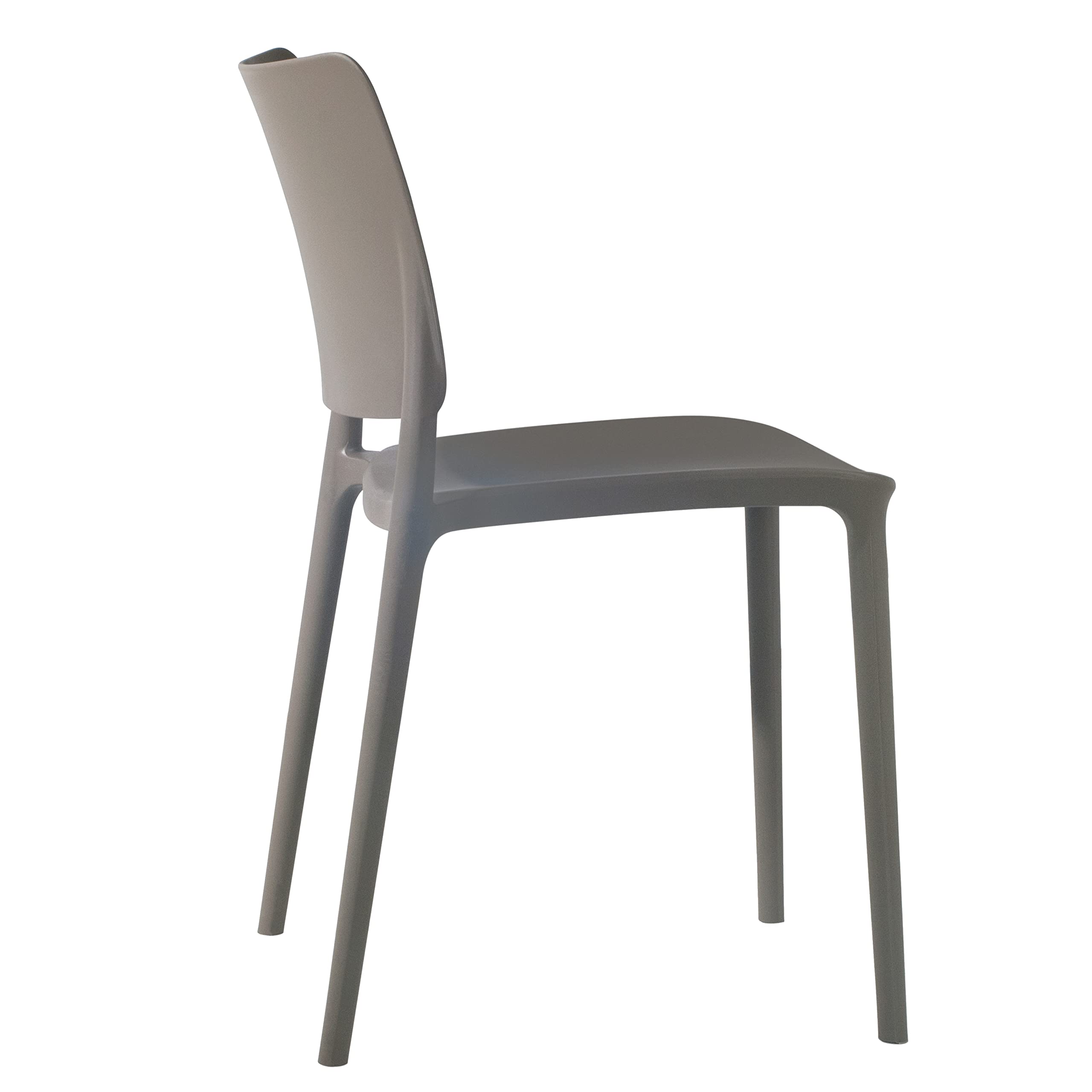 Modern Stackable Patio Dining Side Chairs (Set of 2) - Indoor & Outdoor Use, Taupe - Perfect for Backyard, Garden, Poolside & Small Space Dining