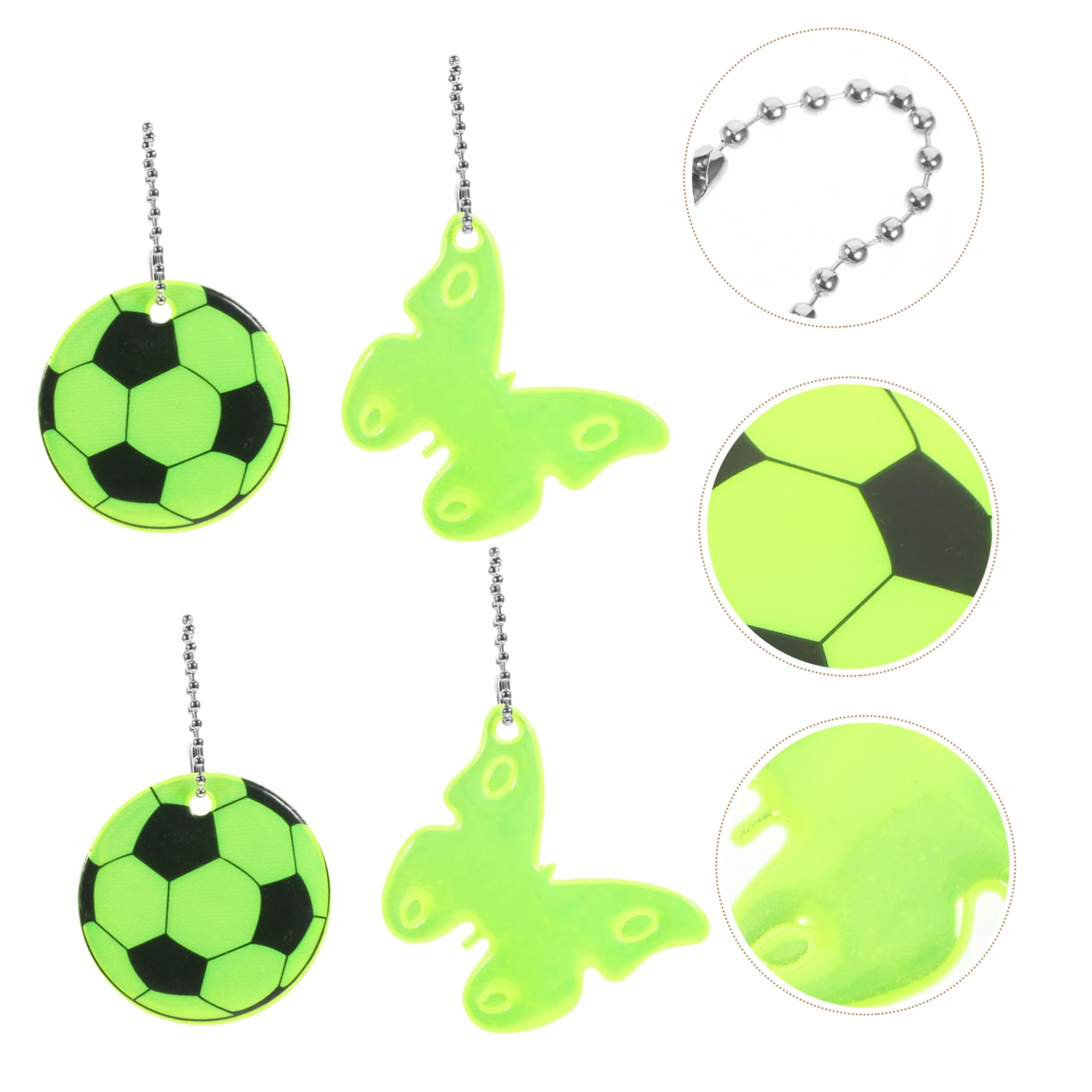 Yardwe 24pcs Reflective Soccer Keychain Set - Adorable Mini Sports Keychains for Night Safety, Perfect for Backpacks, Gym Bags & Keys - Great Gift for Soccer Players & Fans