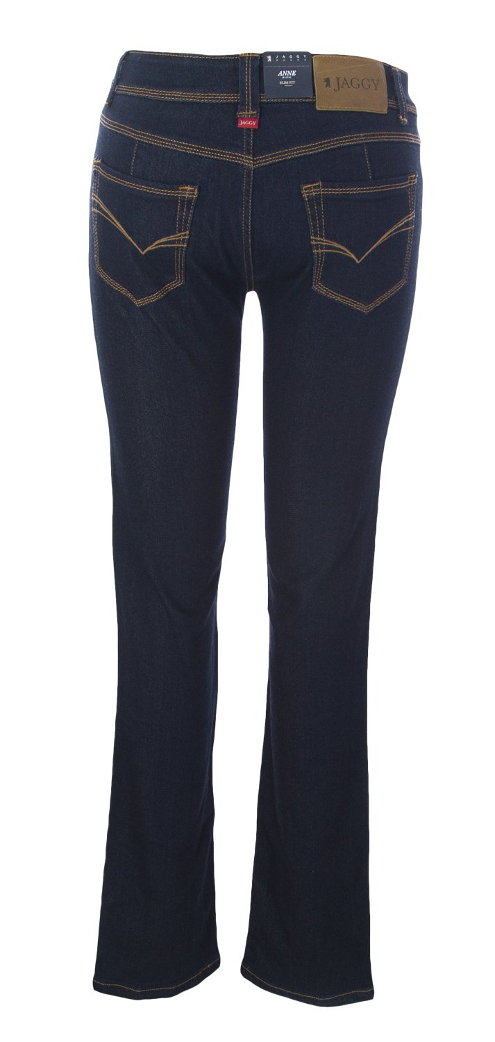 JAGGY Women's Anne Slim Fit Jeans - High Waisted Skinny Denim Pants in Indigo Blue for Casual Wear & Everyday Outfits