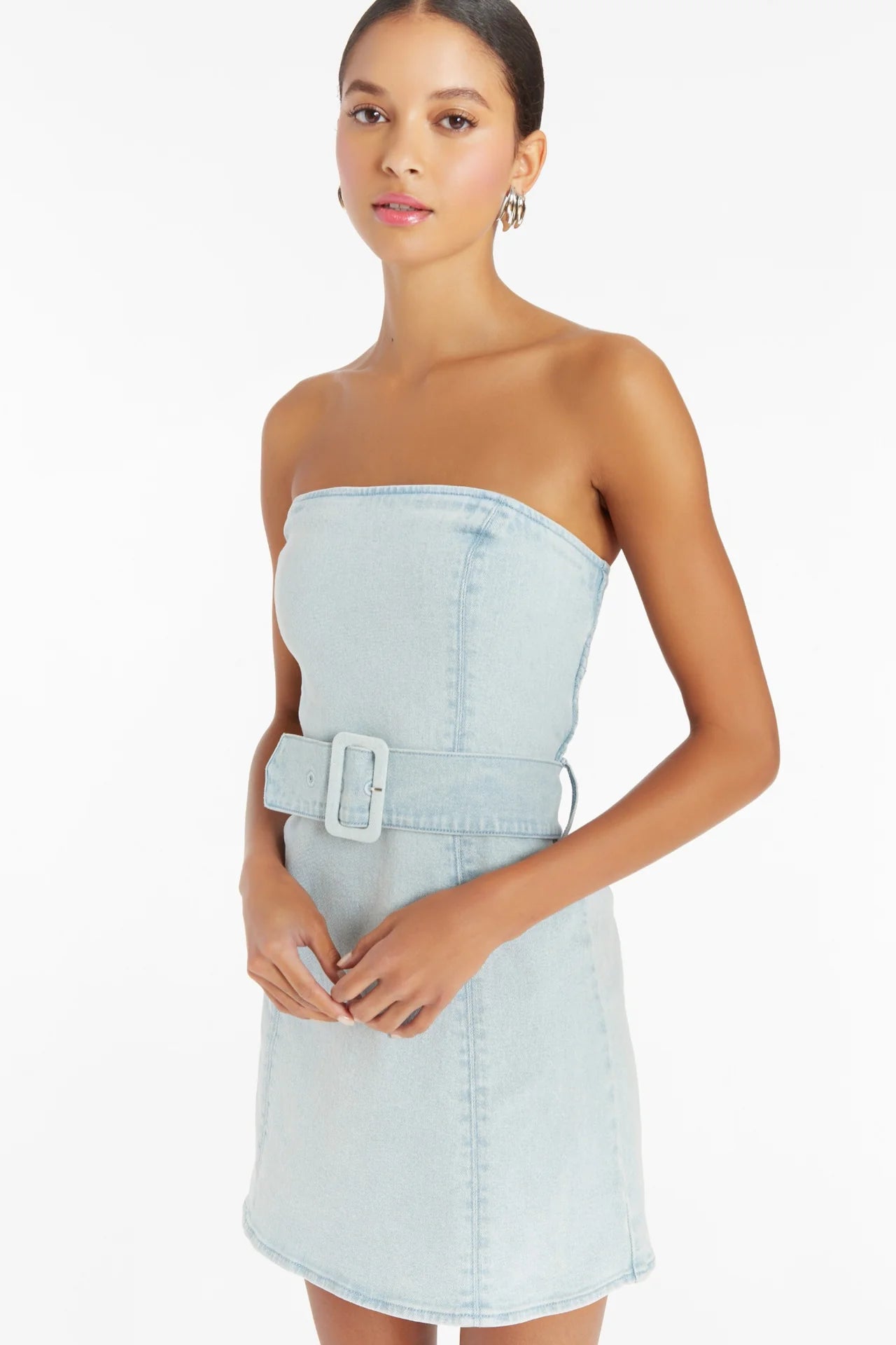 Fae Denim Dress for Women | Iceberg Wash | Stylish Casual & Party Outfit | Perfect for Date Night, Brunch & Summer Outings