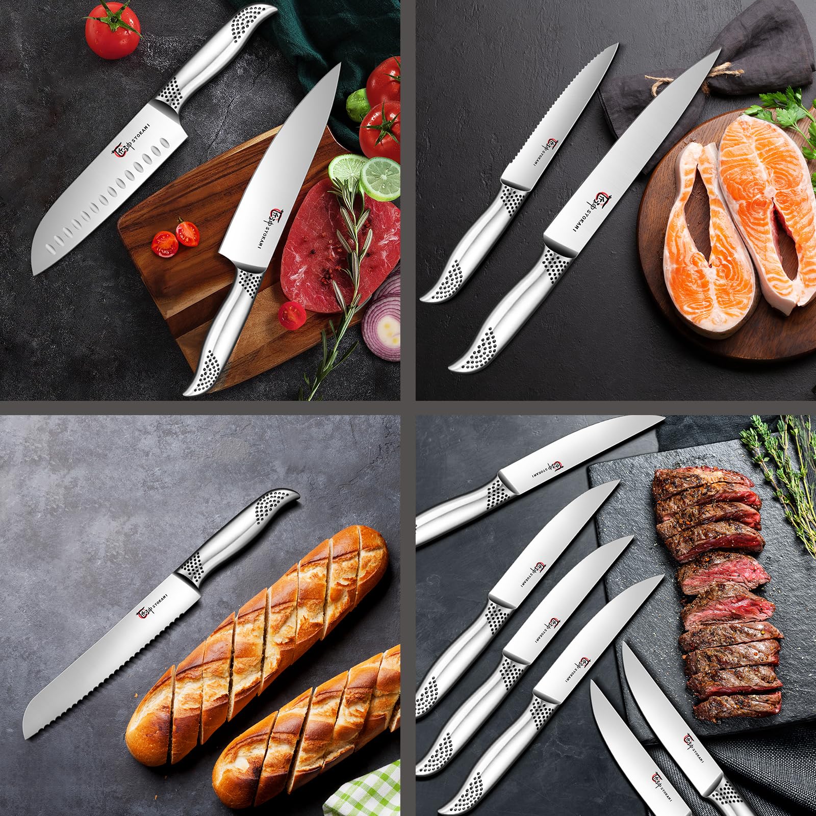 Premium Japanese Style Kitchen Knife Set - 14 PCS High Carbon Stainless Steel Sharp Knives with Magnetic Block Holder, Ergonomic Handle & Sharpener - Perfect for Home Chefs, Cooking Enthusiasts & Professional Kitchens