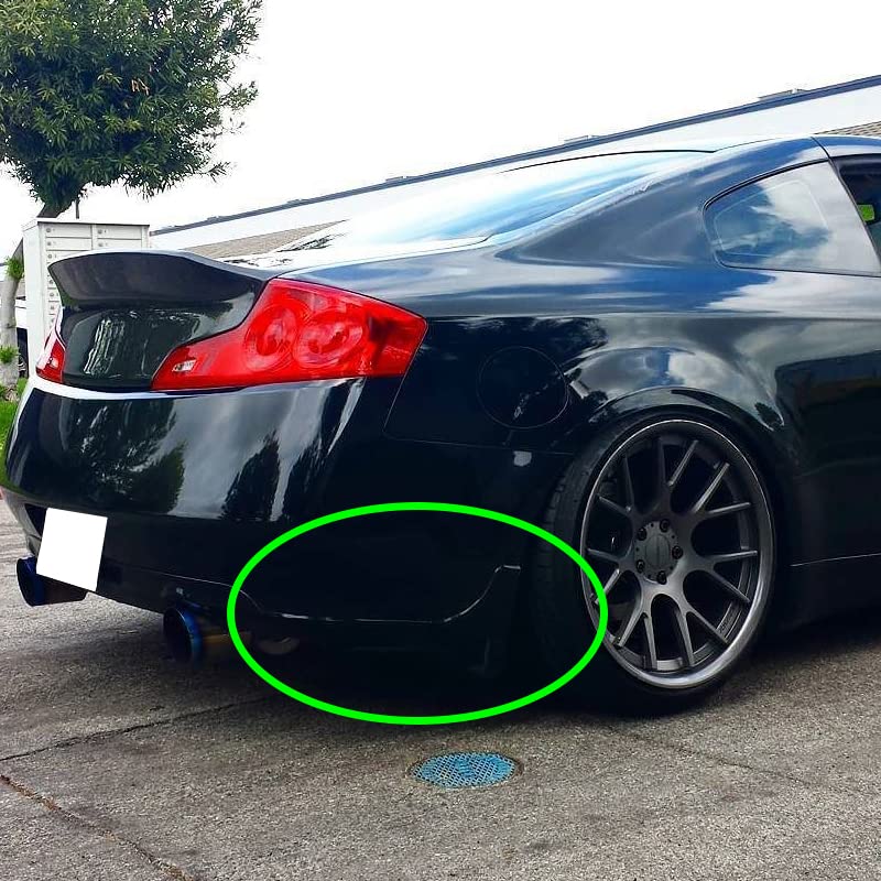 **High-Speed Rear Bumper Apron Protector Lip & Mud Flaps Splash Guards - Durable Polyurethane Fit for Infiniti G35 Coupe & Nissan 350Z Z33 - Automotive Body Kit & Car Mods Exterior Accessories (Painted Black) - Perfect for Racing, Off-Roading & Daily Driving Protection**