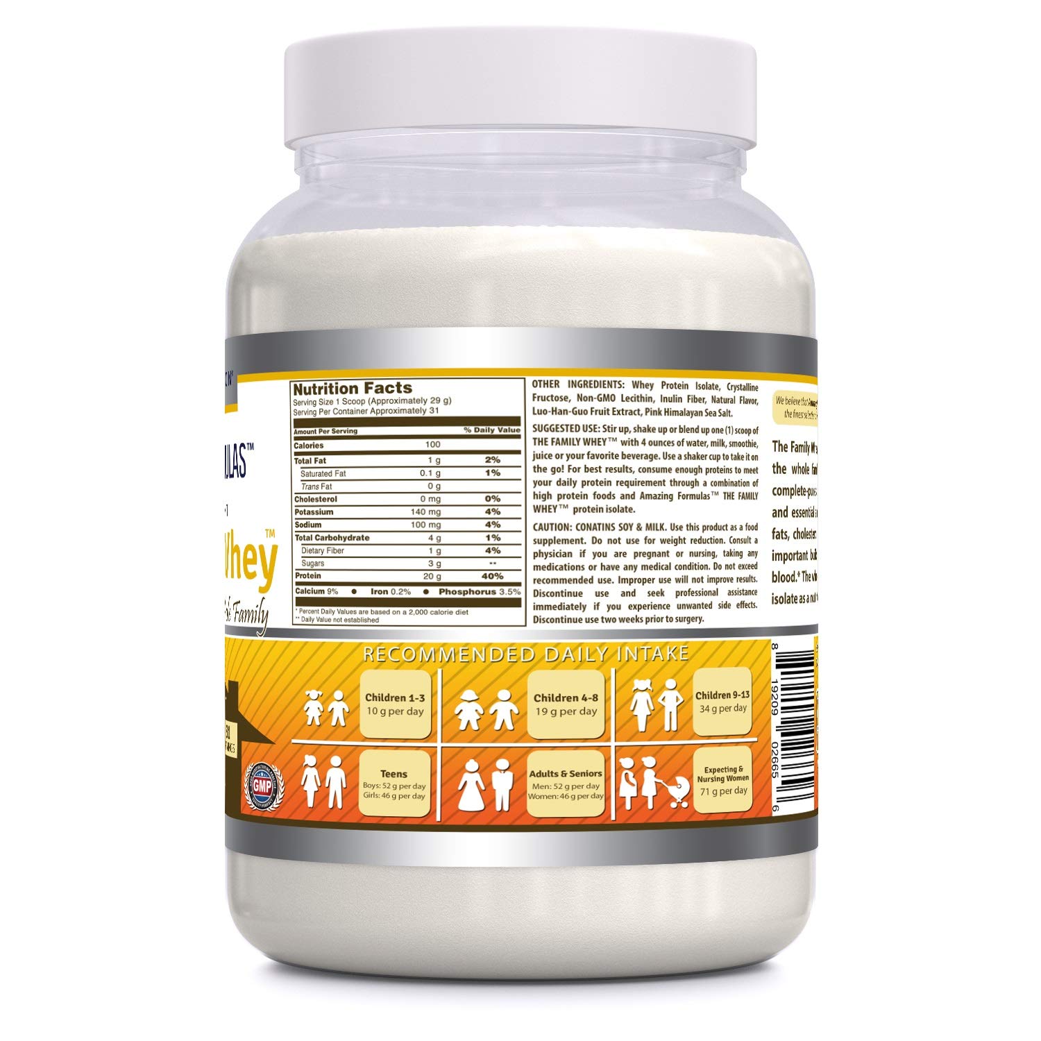 Amazing Formulas The Family Whey Protein Isolate Powder - 2 lbs - Gluten Free, Pure Protein Supplement for Adults & Kids - Banana Flavor - Perfect for Post-Workout Recovery & Healthy Family Nutrition