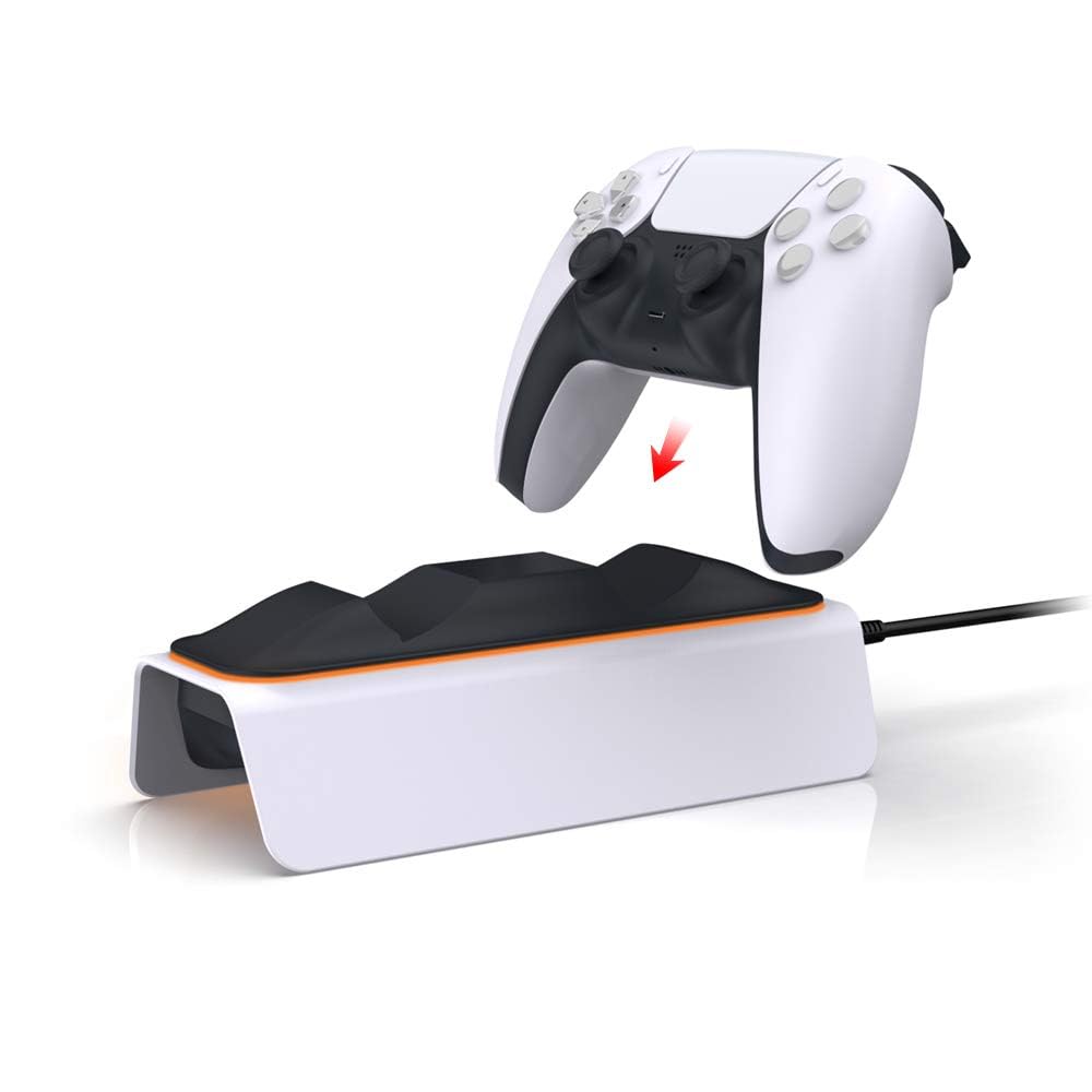 Fast Charging PS5 Controller Charger Station with LED Light & 5V 3A Adapter - DualSense Charging Dock for PlayStation 5 - Perfect for Gaming Sessions & Multiplayer Setups
