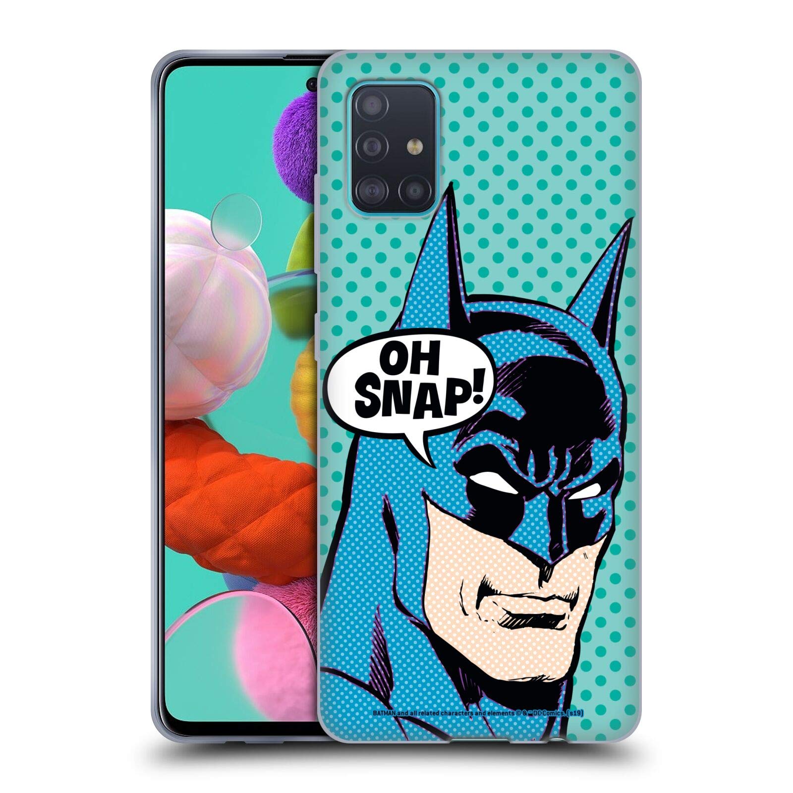 Batman DC Comics Pop Art Vintage Fashion Soft Gel Case for Samsung Galaxy A51 (2019) - Officially Licensed by Head Case Designs - Perfect for Superhero Fans & Daily Protection