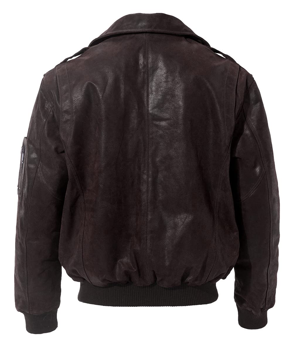 FLAVOR Men's Genuine Leather Flight Bomber Jacket - Classic Aviator Style for US Air Force Enthusiasts | Perfect for Motorcycle Riding, Casual Outfits & Winter Fashion