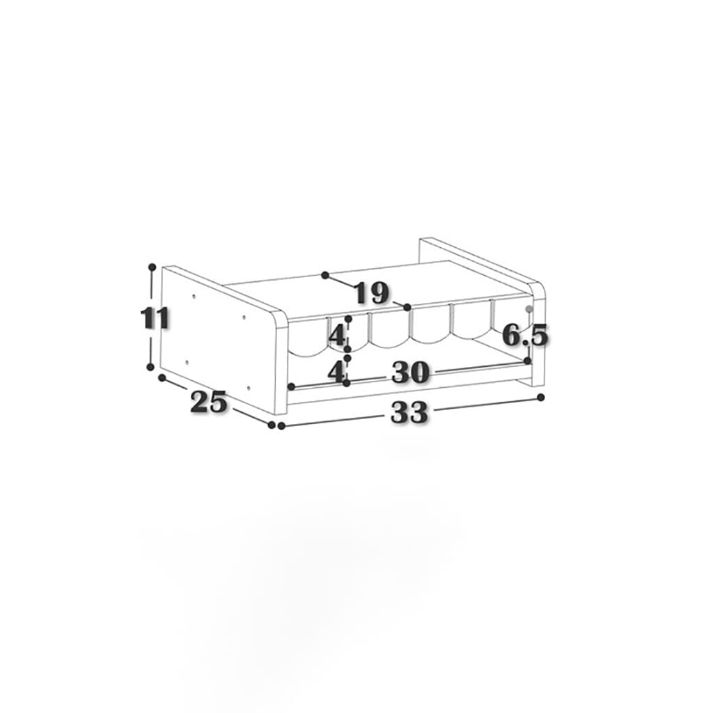 Wireless Router Shelf for Desktop - Wooden TV Box Organizer Stand with Storage (33x25x11cm) - Perfect for Living Room, Bedroom & Office Cable Management