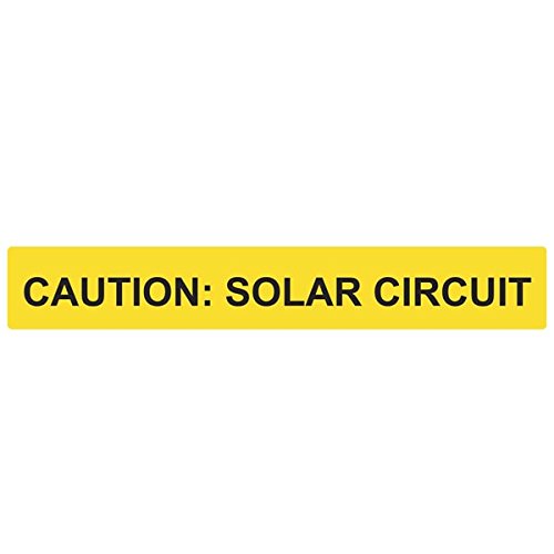 HellermannTyton 596-00615 Pre-Printed Reflective Solar Label - Caution Solar Circuit, 6.5
