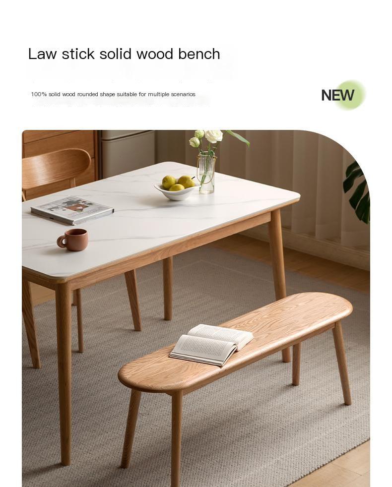 Solid Wood Bench - Oak, Black Walnut, Ash, Cherry - Handcrafted Rustic Stool for Entryway, Kitchen, or Garden Seating