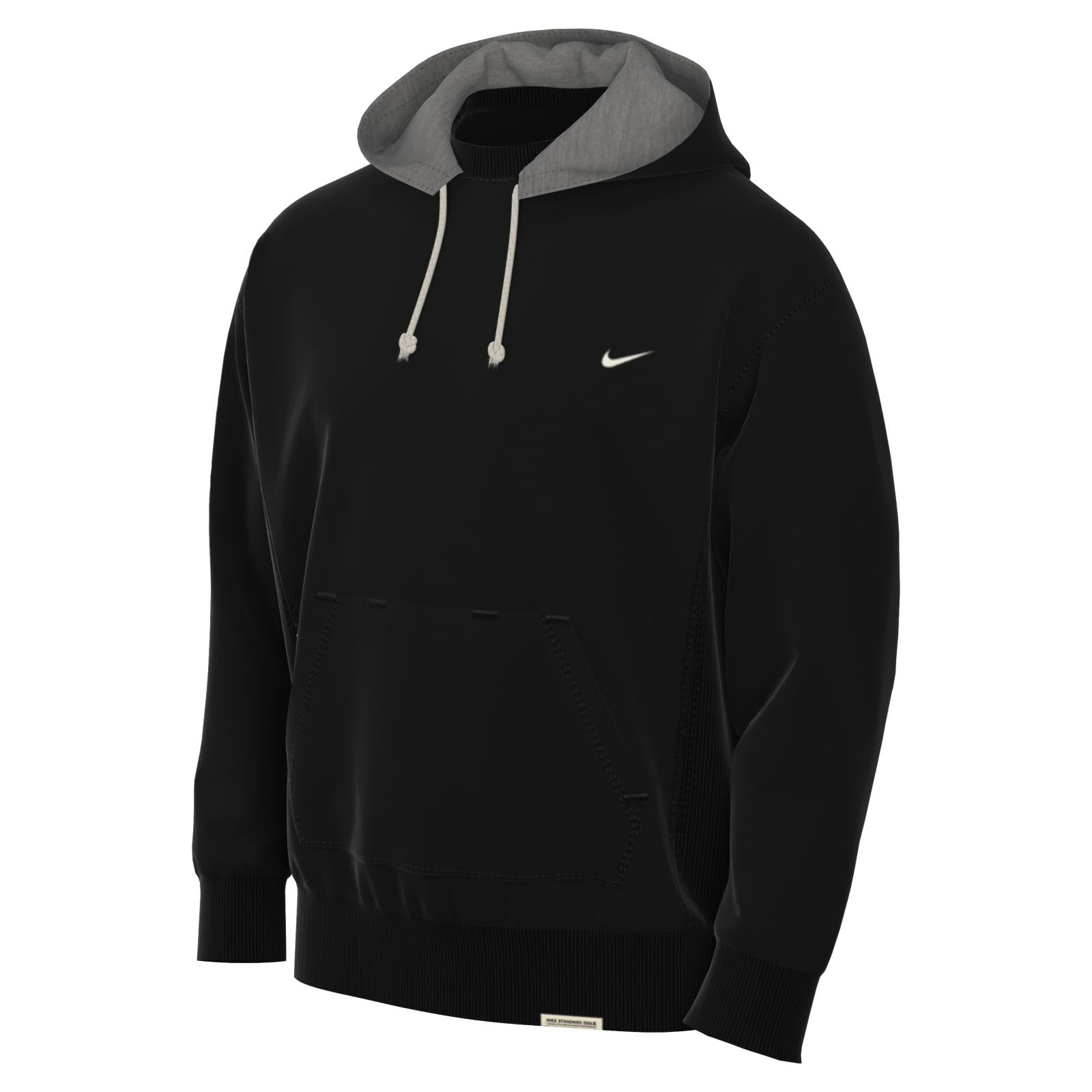 Nike Dri-FIT Standard Issue Men's Unisex Pullover Basketball Hoodie - Black/Pale Ivory - Moisture-Wicking & Breathable for Training, Gym & Casual Wear