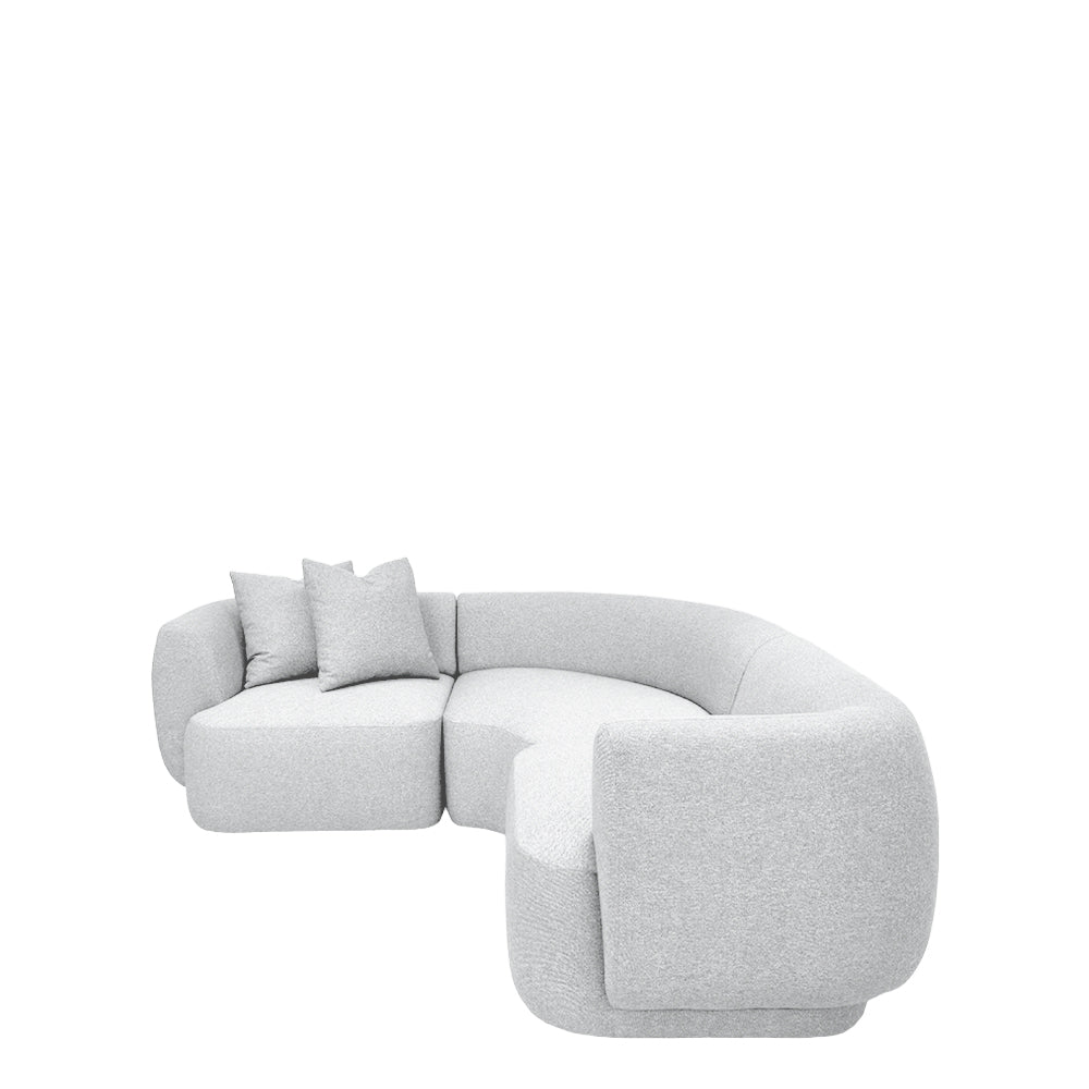 Pebble Corner 4-Seater Sectional Sofa with EcoClean Fabric - Modern L-Shaped Couch for Living Room, Family Room & Small Spaces