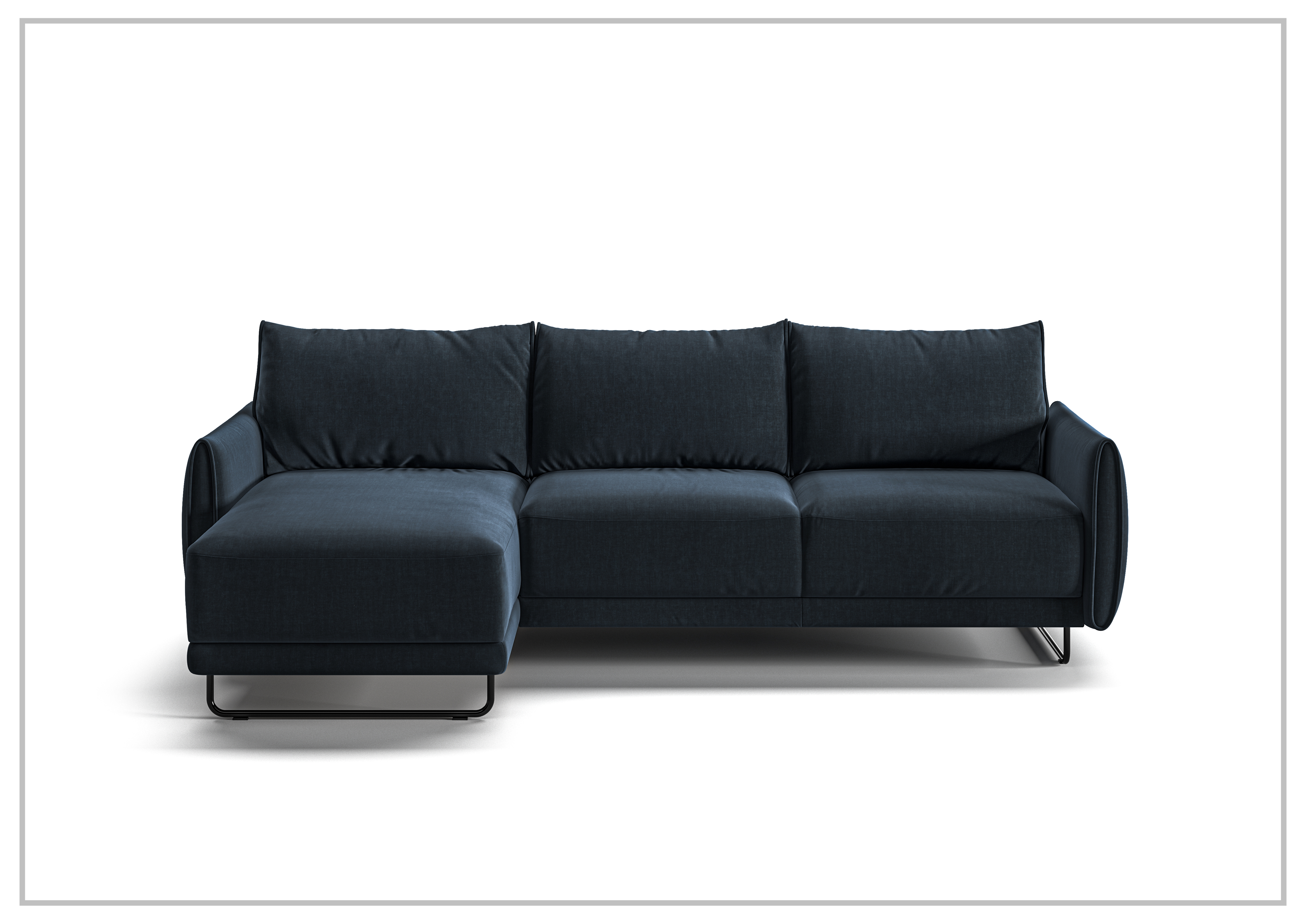 Luonto Dolphin Fabric Sectional Sofa Sleeper with Reversible Chaise & Storage | Modern L-Shaped Convertible Couch Bed | Perfect for Small Spaces, Living Rooms & Guest Rooms