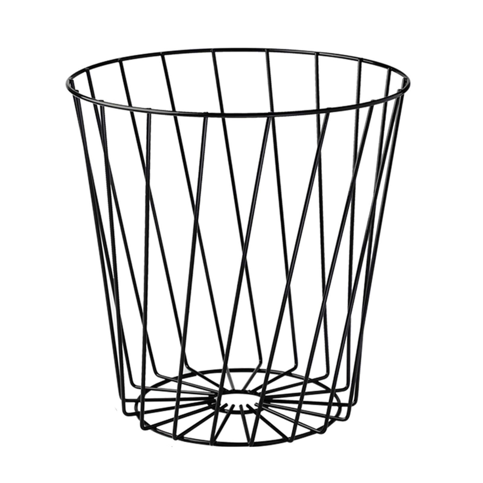 TOMYEUS 12L Metal Mesh Trash Can - Wrought Iron Hollow Waste Bin Without Lid, Round Recycling Garbage Bin for Kitchen, Office, Bathroom - Durable & Stylish (Black) - Perfect for Waste Sorting & Small Spaces