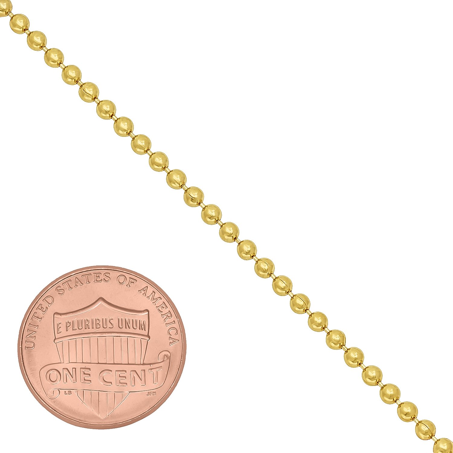 2mm-3mm Polished 14k Yellow Gold Plated Military Ball Chain Anklet for Women - Dainty Ankle Bracelet for Casual Wear, Beach Outfits & Summer Fashion Accessories