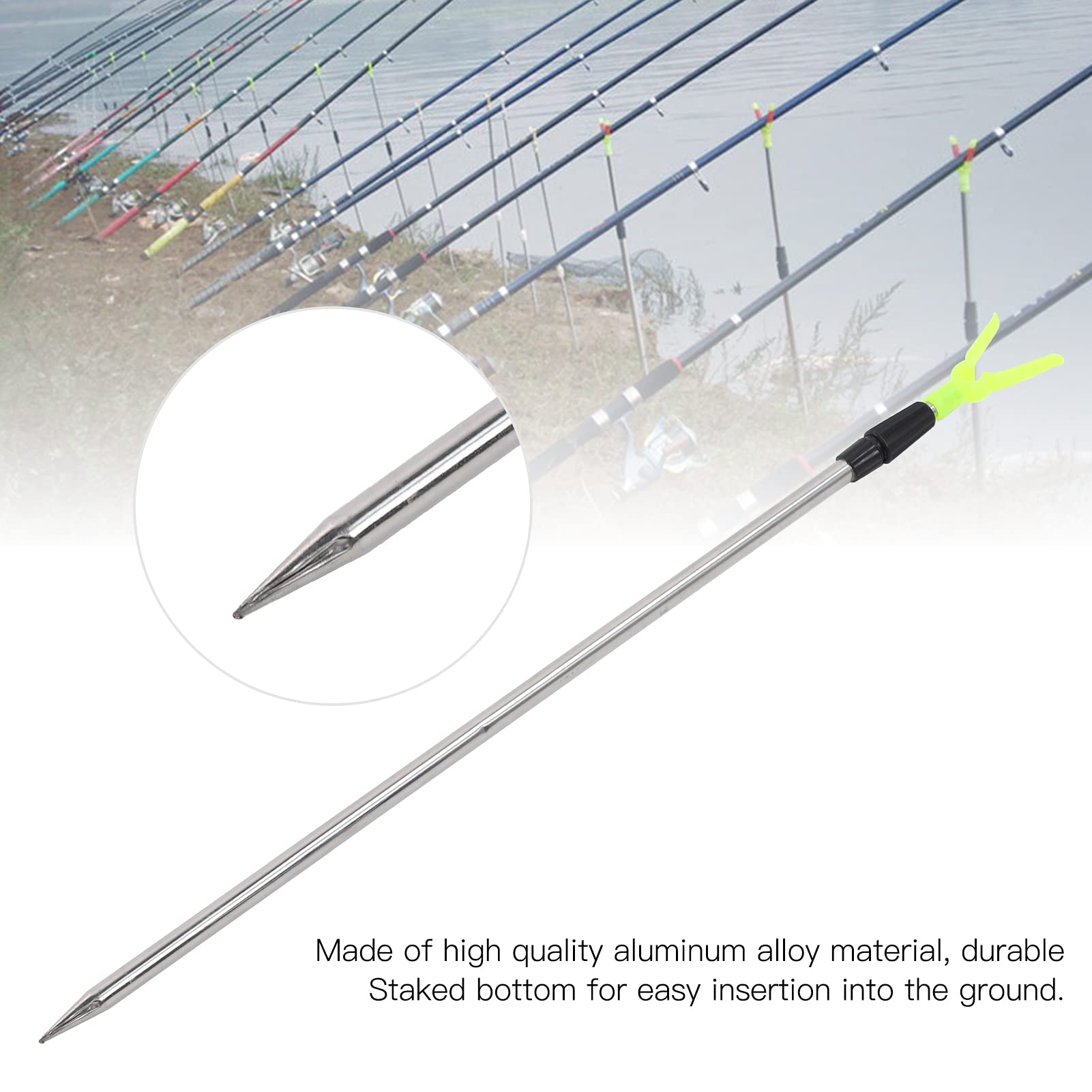 **Dilwe Telescopic Aluminum Fishing Rod Holder - Portable & Adjustable Floor Stand for Bank Fishing, Shore Fishing, and Boat Fishing**