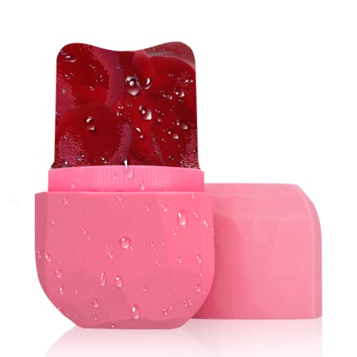 Upgraded Pink Ice Roller for Face & Eye - Silicone Ice Facial Massager with Gua Sha, Cold Therapy Skin Care Tool for Puffiness, Wrinkles & Beauty | Perfect for Morning Routine, Spa & Post-Workout Recovery