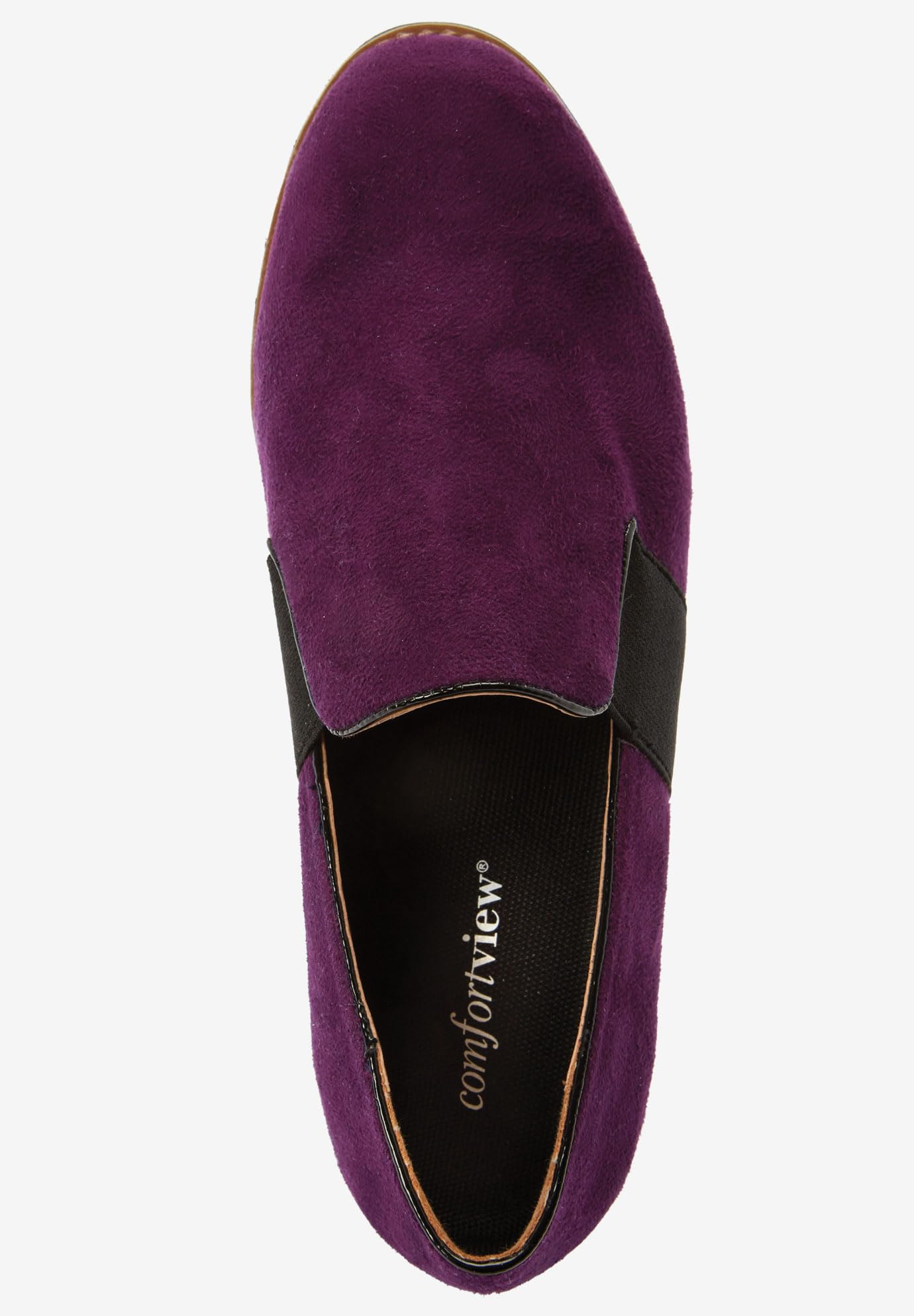 Comfortview Women's Wide Width The Taren Flat - Comfortable Slip-On Shoes for Work, Travel & Everyday Wear