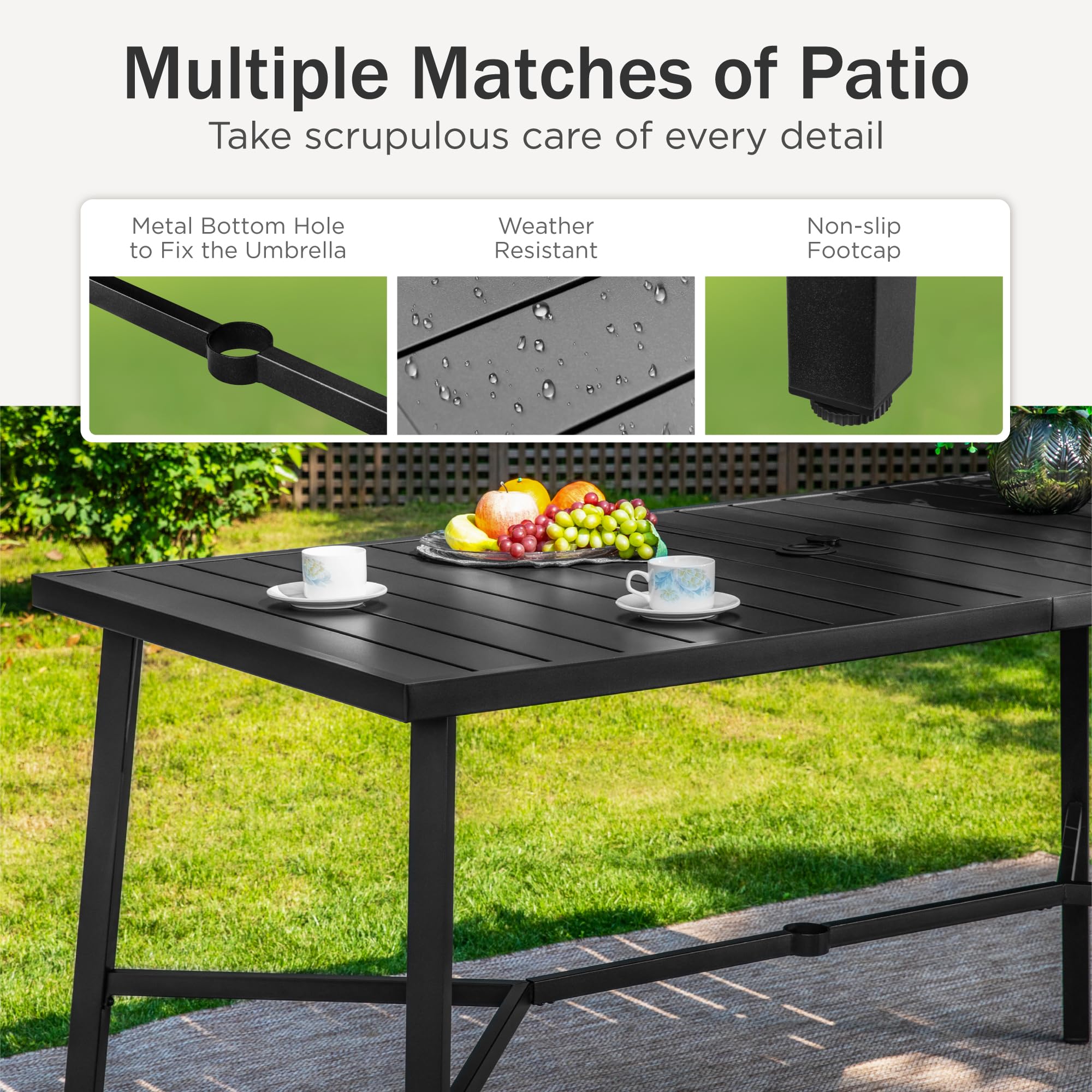 PHI VILLA 7-Piece Outdoor Bar Height Dining Set - 40