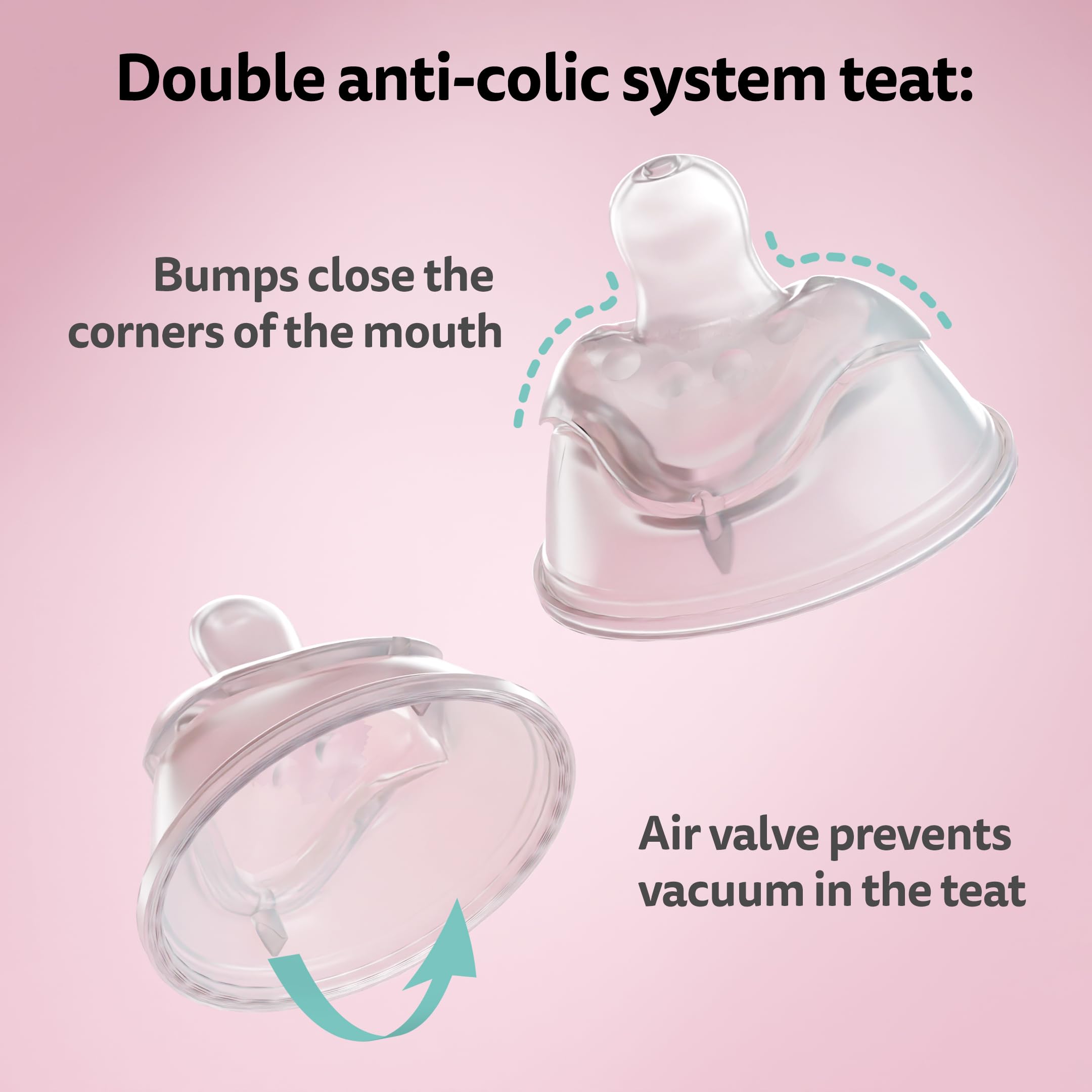 Herobility Double Anti-Colic Baby Bottles 8.5oz (240ml) - 4 Pack with Slow Flow Nipples - BPA-Free Newborn Feeding Bottles in Sand, Woodchuck, Pink & White Colors - Perfect for Breastfeeding, Formula Feeding & On-the-Go Use