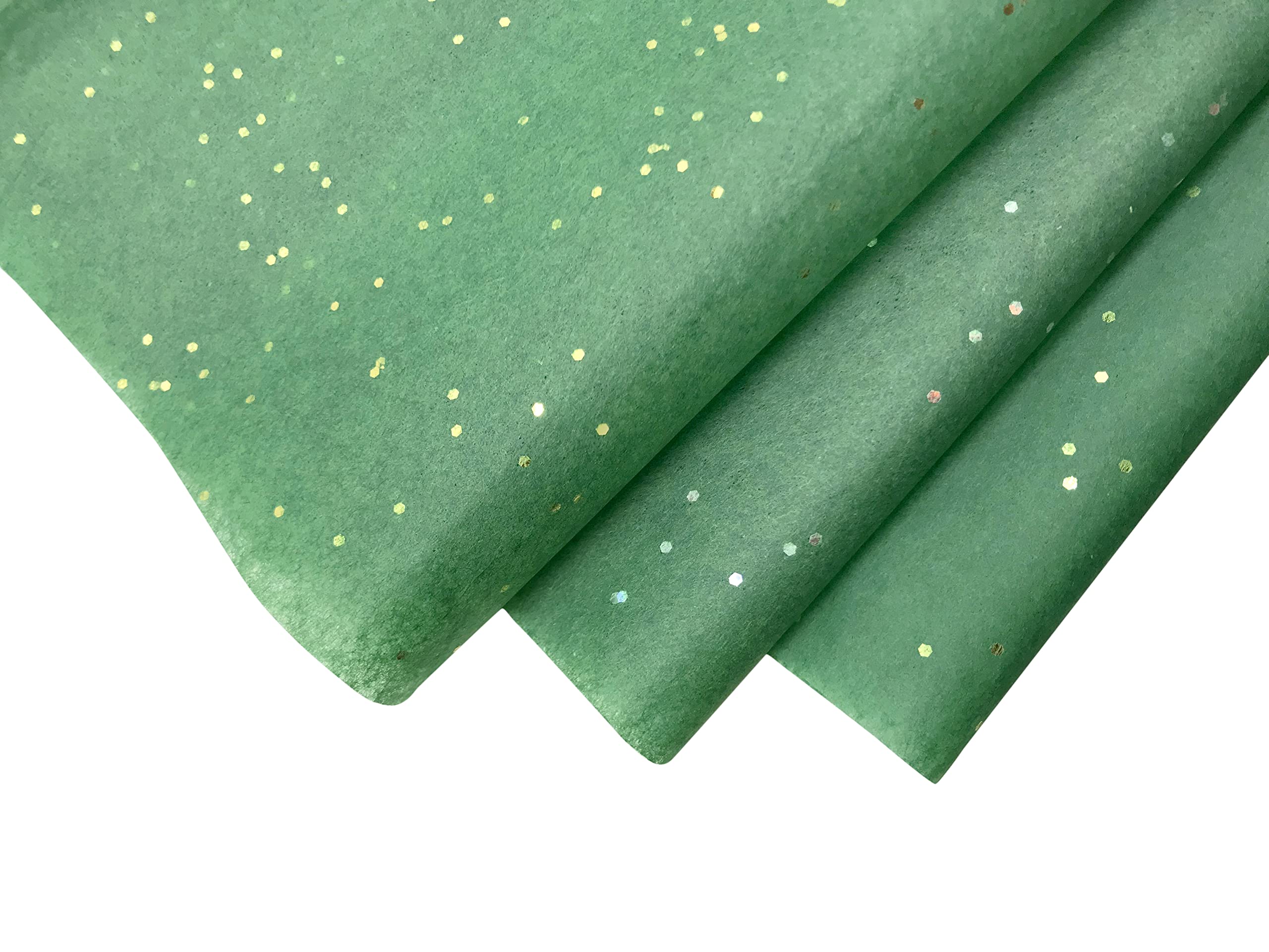 Eco-Friendly Dark Green Sarras Gift Wrapping Tissue Paper with Reflective Gemstones - 30 Sheets for Christmas Gifts, Wedding Decorations, Party Favors & Holiday Packaging | Perfect for Gift Baskets, Trays and Festive Home Decor