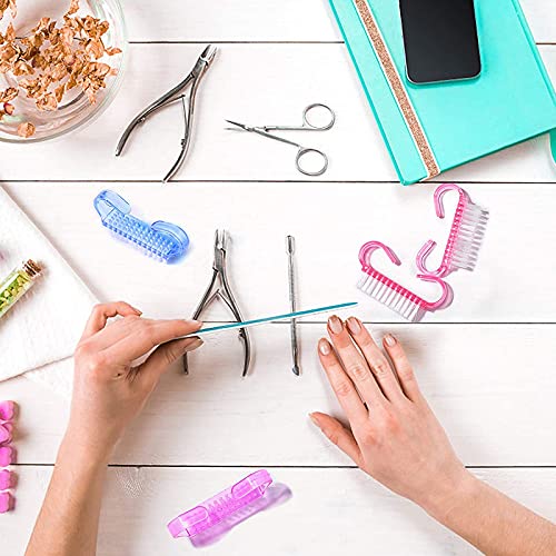 FAMEZA 6-Piece Nail Brush Set for Hand & Foot Care - Acrylic Nail Scrubber, Manicure & Pedicure Tool with Ergonomic Handle - Perfect for DIY Nail Art, Home Salon, and Professional Use