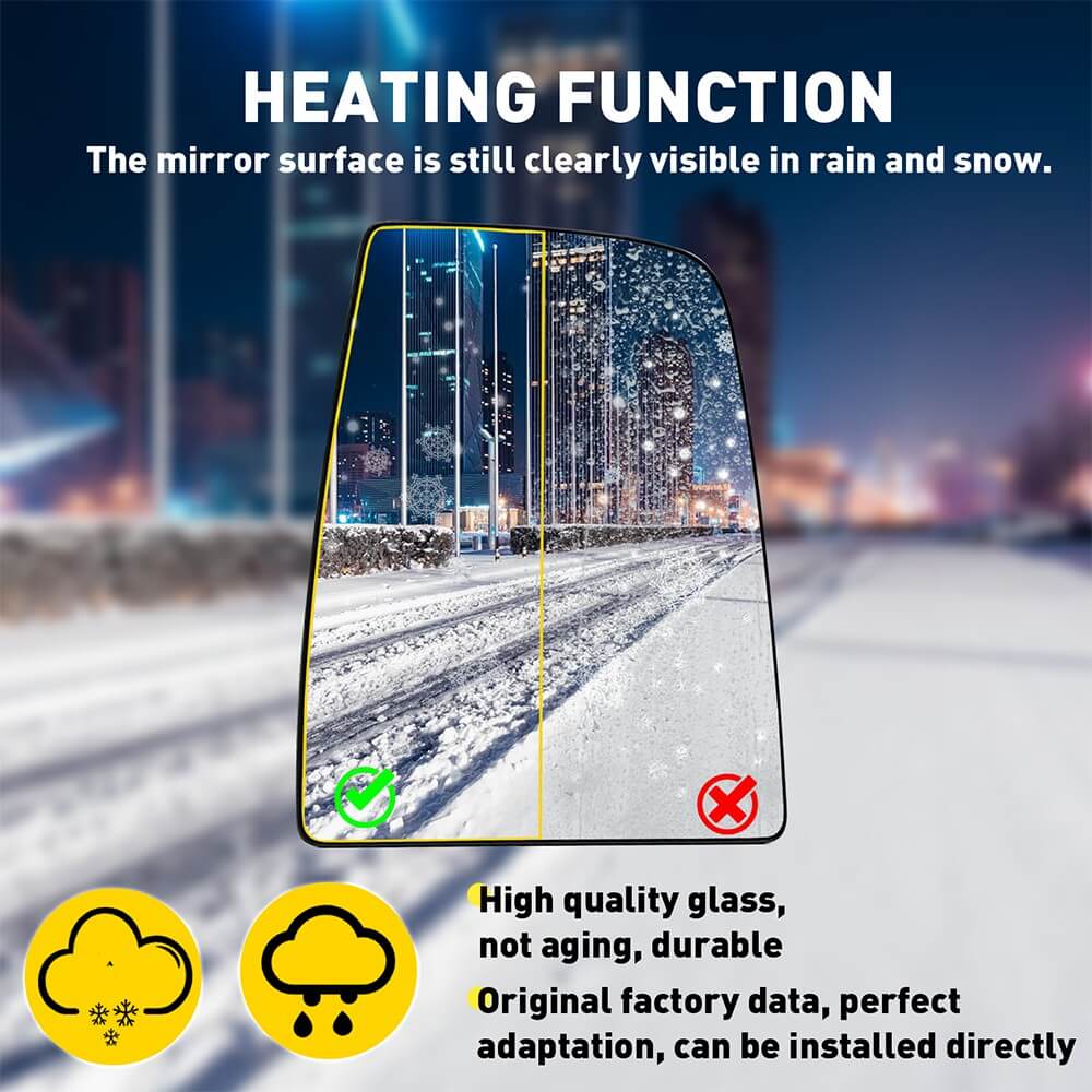 Replacement Rearview Side Mirror Glass for 2015-2022 Ford Transit 150/250/350/350HD - Upper & Lower Mirror Glass - Perfect for DIY Repairs & Vehicle Maintenance