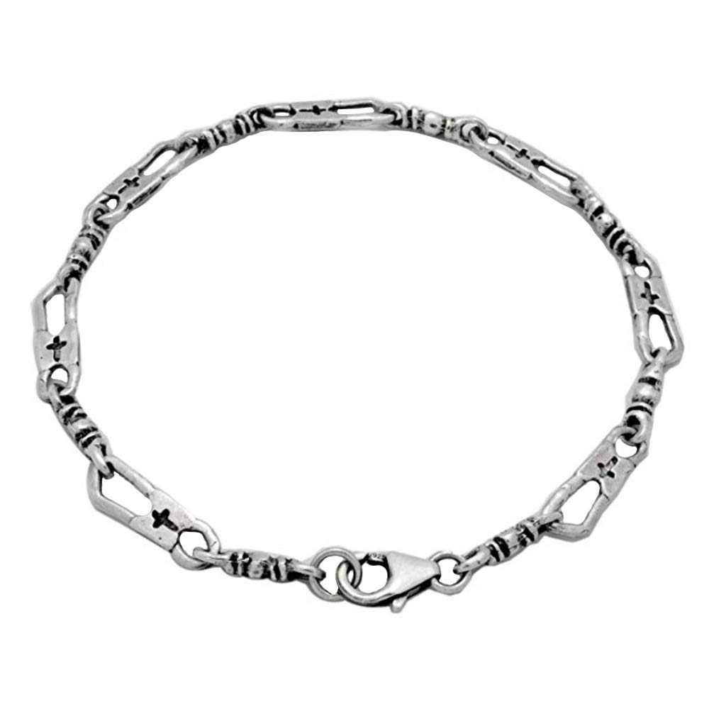 ACTS Sterling Silver 925 Fisher of Men Bracelet & Necklace Set - Religious Jewelry Gift for Christian Men & Women - Perfect for Baptism, Confirmation & Daily Faith Inspiration