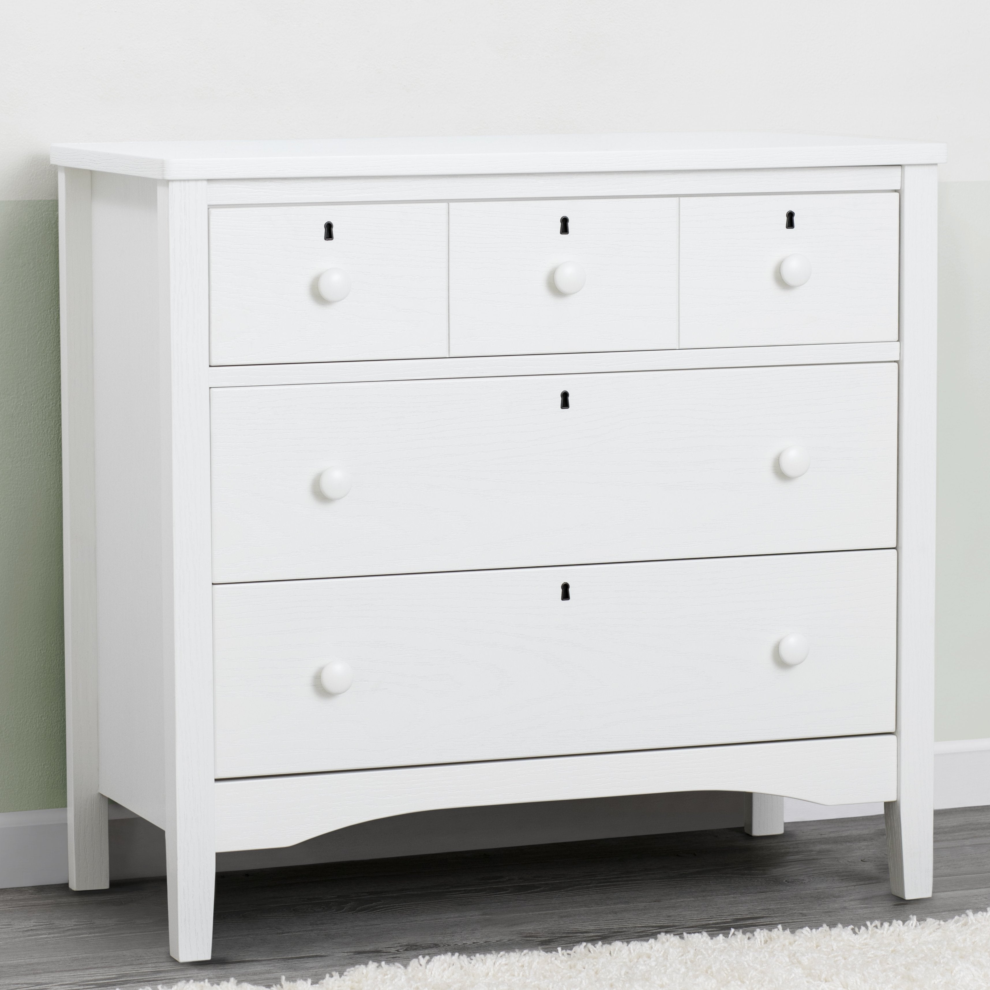 Farmhouse Style 3-Drawer Dresser with Changing Top - Nursery Storage Solution for Baby Essentials & Bedroom Organization