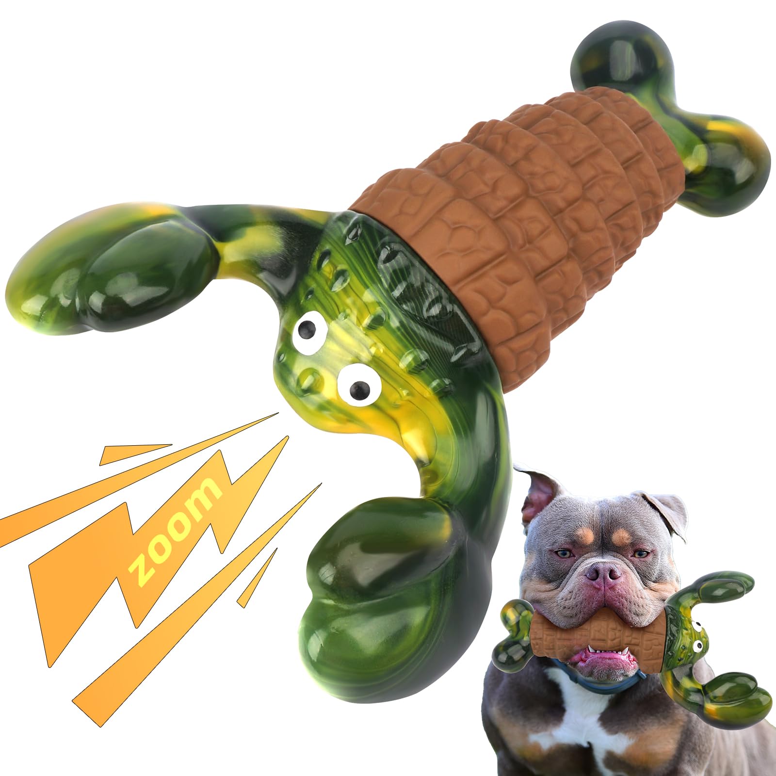 Durable Squeaky Dog Toys for Aggressive Chewers - Tough Chew Toys for Medium & Large Dogs - Interactive Indestructible Dog Toys to Keep Pets Busy - Perfect for Playtime & Training (Green)