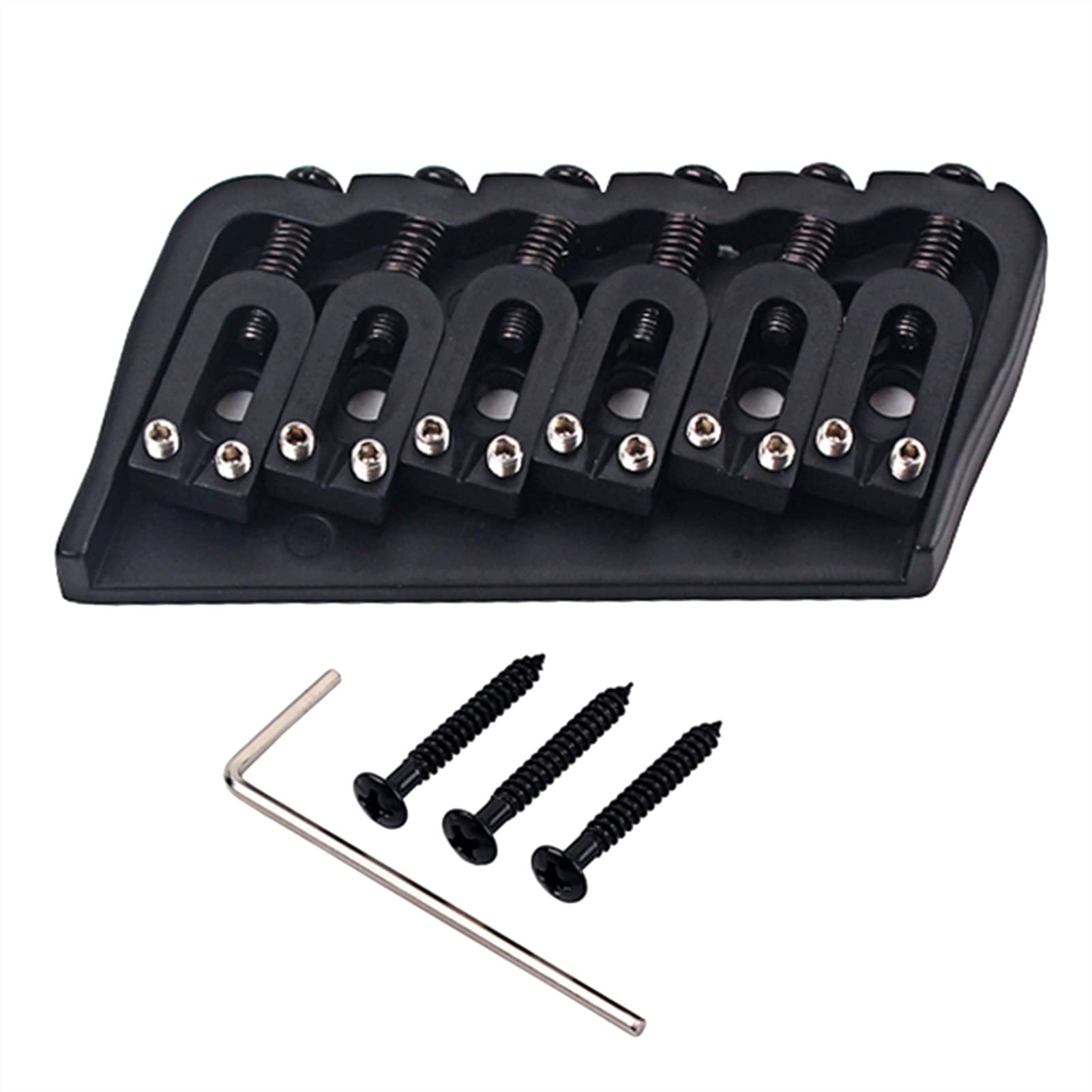 4Pcs Electric Guitar Hardtail Fixed Bridge Assembly for 6 String Guitar Parts - Durable Replacement Bridge for Electric Guitars - Perfect for DIY Guitar Repair, Upgrades & Maintenance