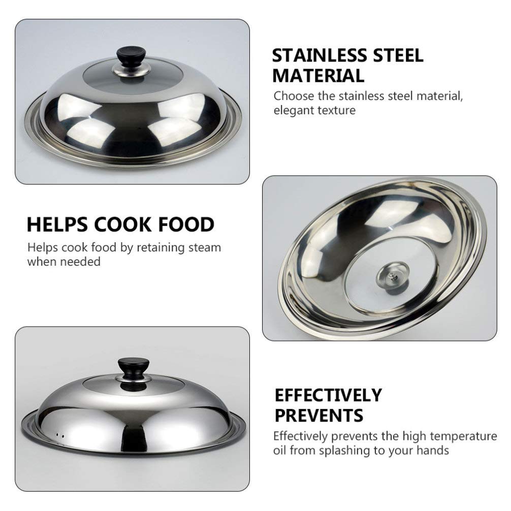 DOITOOL Heavy Duty Cast Iron Pan Cover - Heat Resistant Replacement Lid for Frying Pans, Woks & Cooking Pots - Perfect for Searing, Stir-Frying & Deep Frying in Home Kitchens