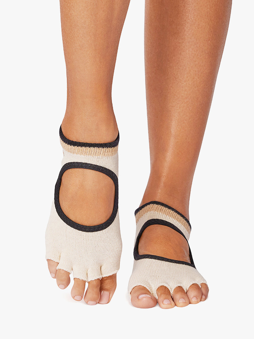ToeSox Half Toe Bellarina Grip Socks with Reflective Design - Non-Slip Dance Socks for Ballet, Yoga & Pilates | Perfect for Studio Practice & Performance