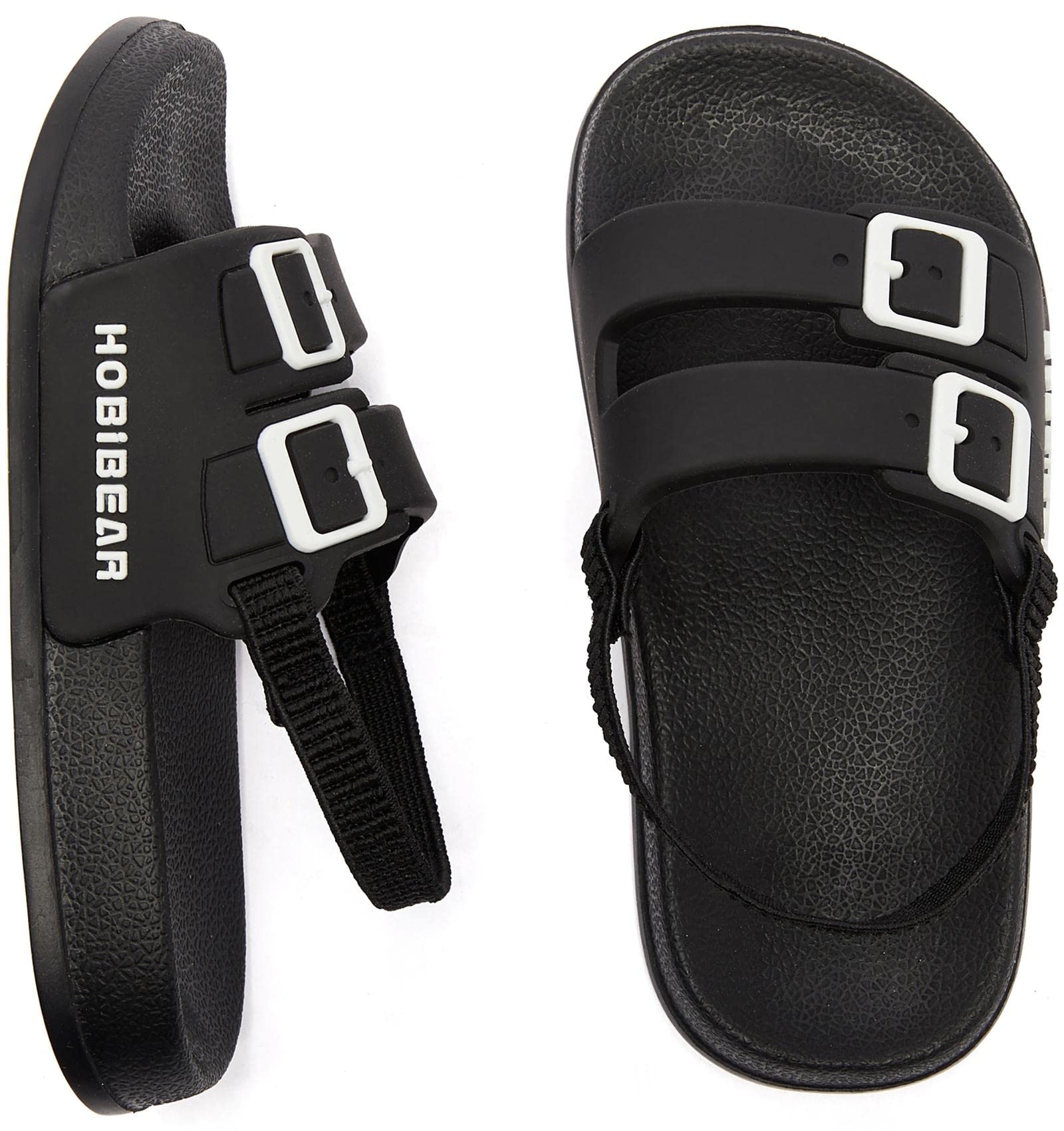 HOBIBEAR Toddler Boys Girls Water Shoes - Slip-On Sandals with Soft Footbed for Beach, Pool, and Outdoor Play - Comfortable & Quick-Dry Slides for Kids