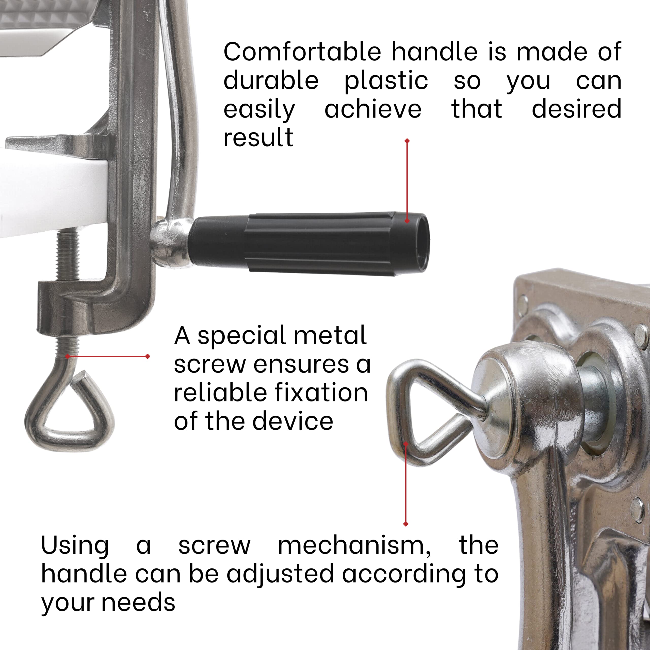Heavy Duty Manual Meat Tenderizer - Professional Steak Flattening Tool with Clamp-on Design for Beef, Chicken & Pork | Perfect for Restaurants, Butcher Shops & Home Cooking